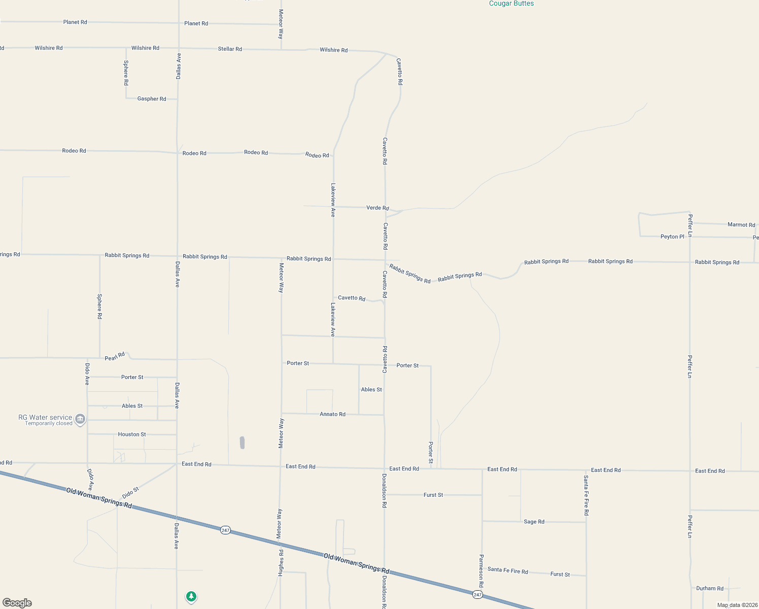 map of restaurants, bars, coffee shops, grocery stores, and more near 38455 Nato Road in Lucerne Valley