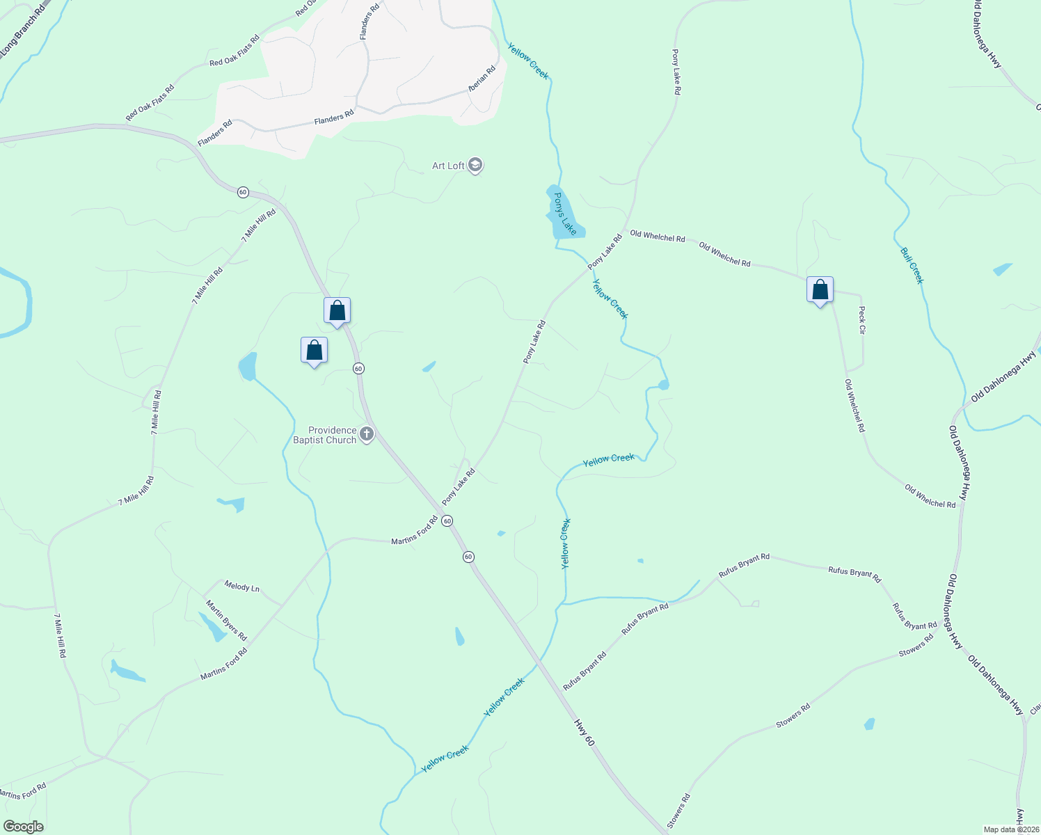 map of restaurants, bars, coffee shops, grocery stores, and more near 37 Gold Ridge Road in Dahlonega