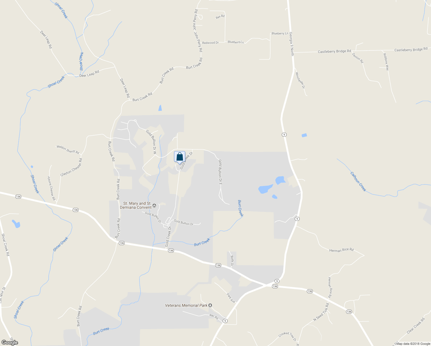 map of restaurants, bars, coffee shops, grocery stores, and more near 356 Gold Bullion Drive East in Dawsonville