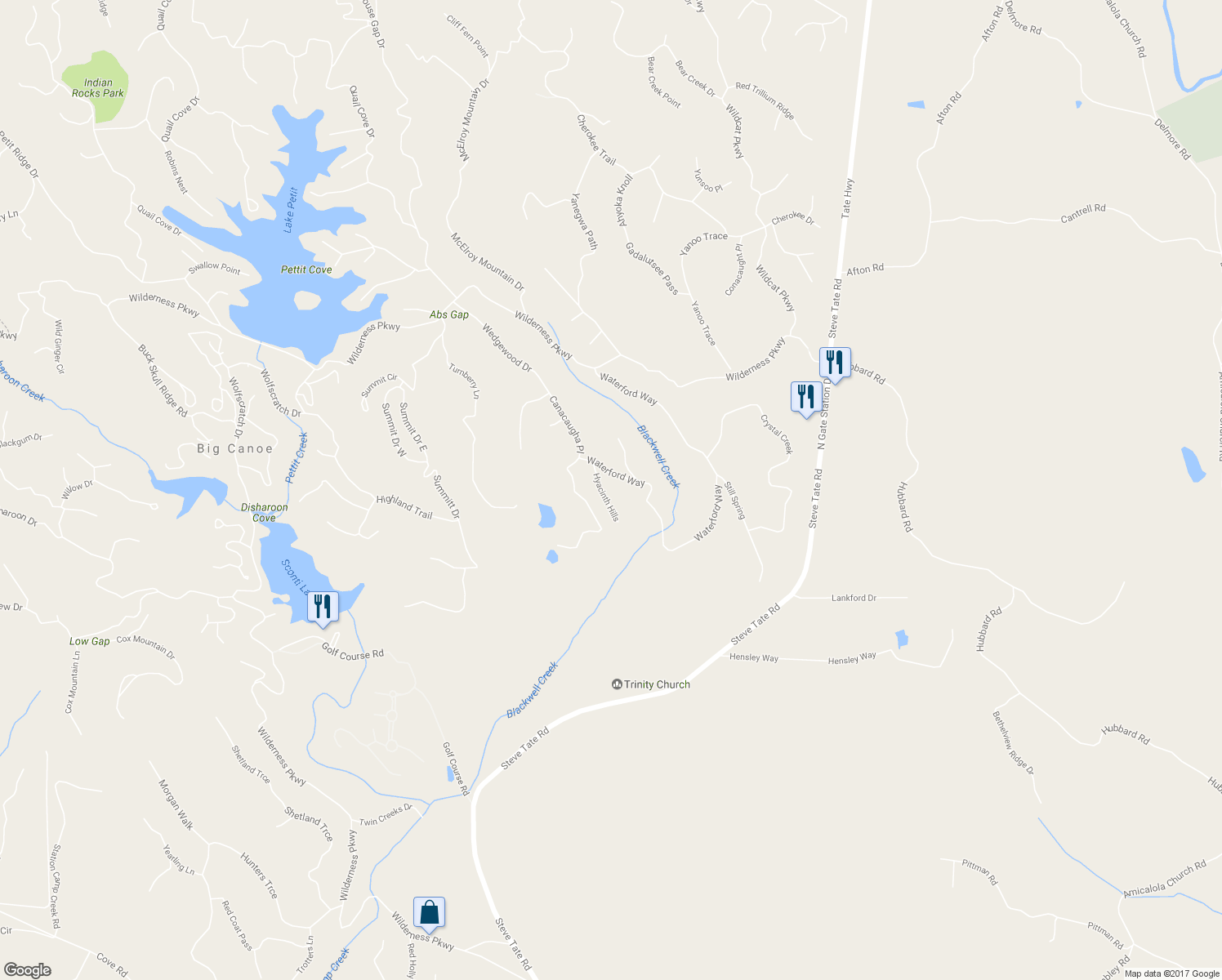 map of restaurants, bars, coffee shops, grocery stores, and more near 89 Hyacinth Hills in Jasper