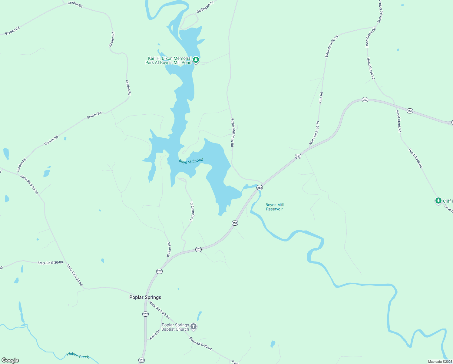 map of restaurants, bars, coffee shops, grocery stores, and more near 110 Shady Lane in Laurens