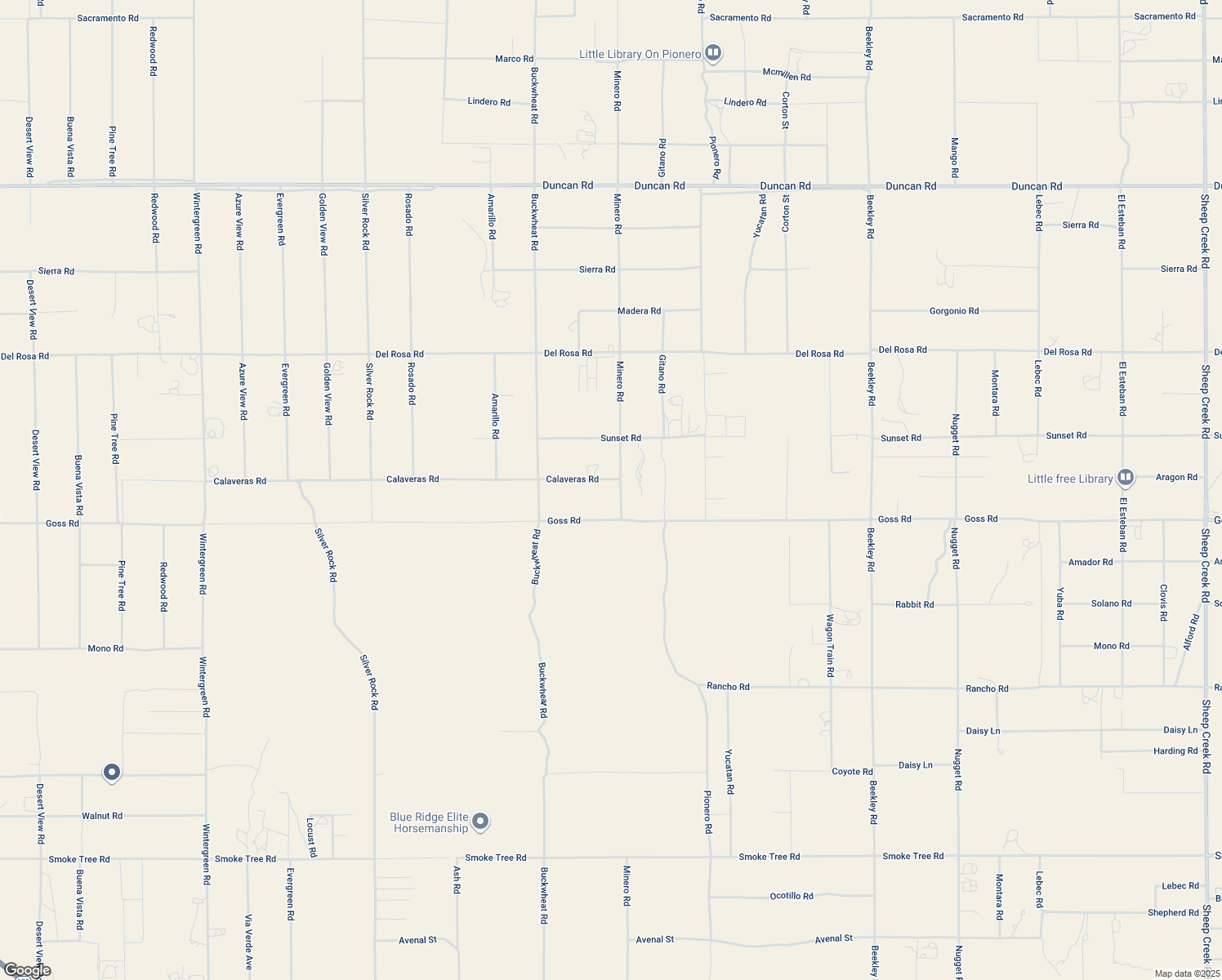 map of restaurants, bars, coffee shops, grocery stores, and more near 2679 Calaveras Road in Pinon Hills