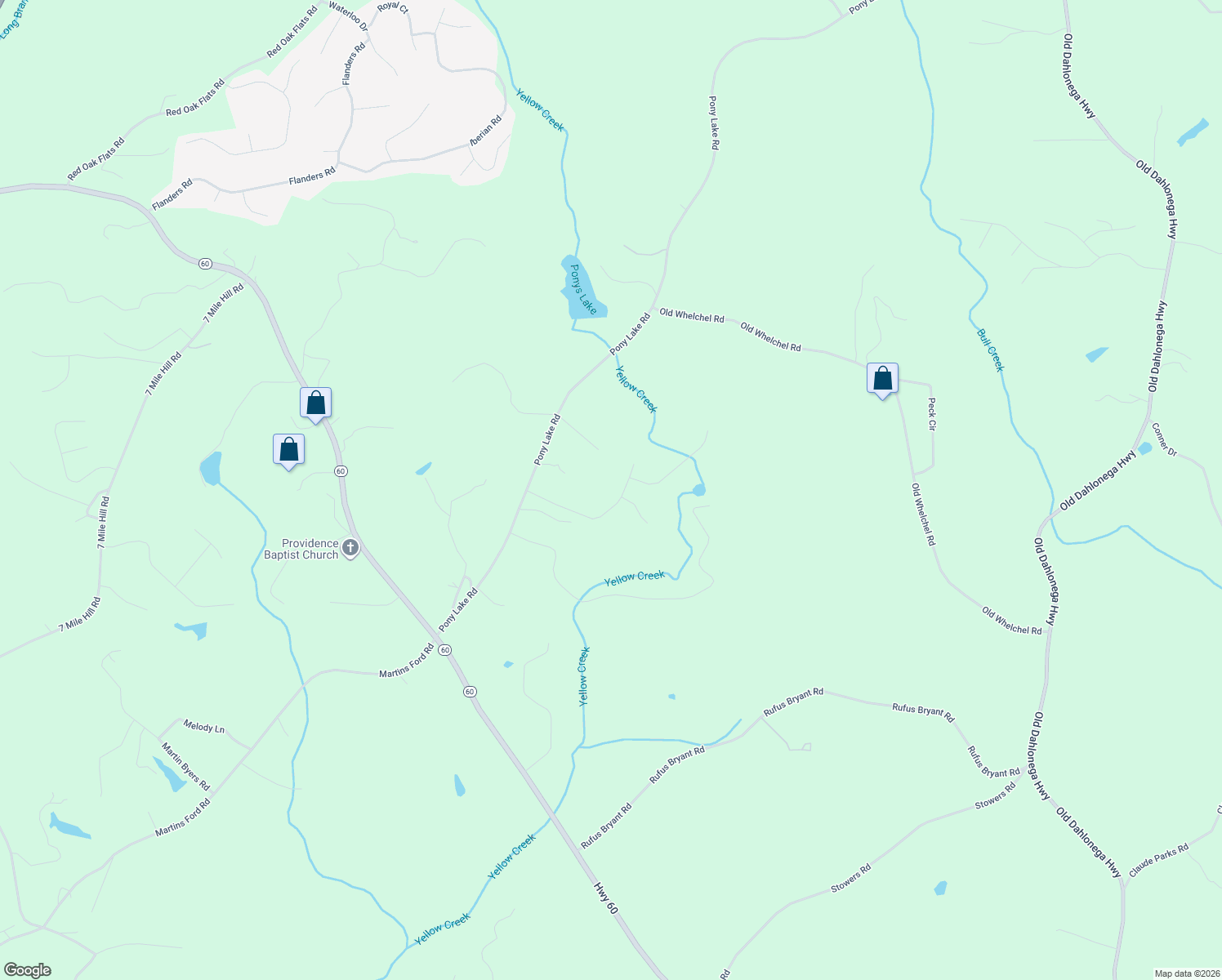 map of restaurants, bars, coffee shops, grocery stores, and more near 359 Pinewood Place in Dahlonega