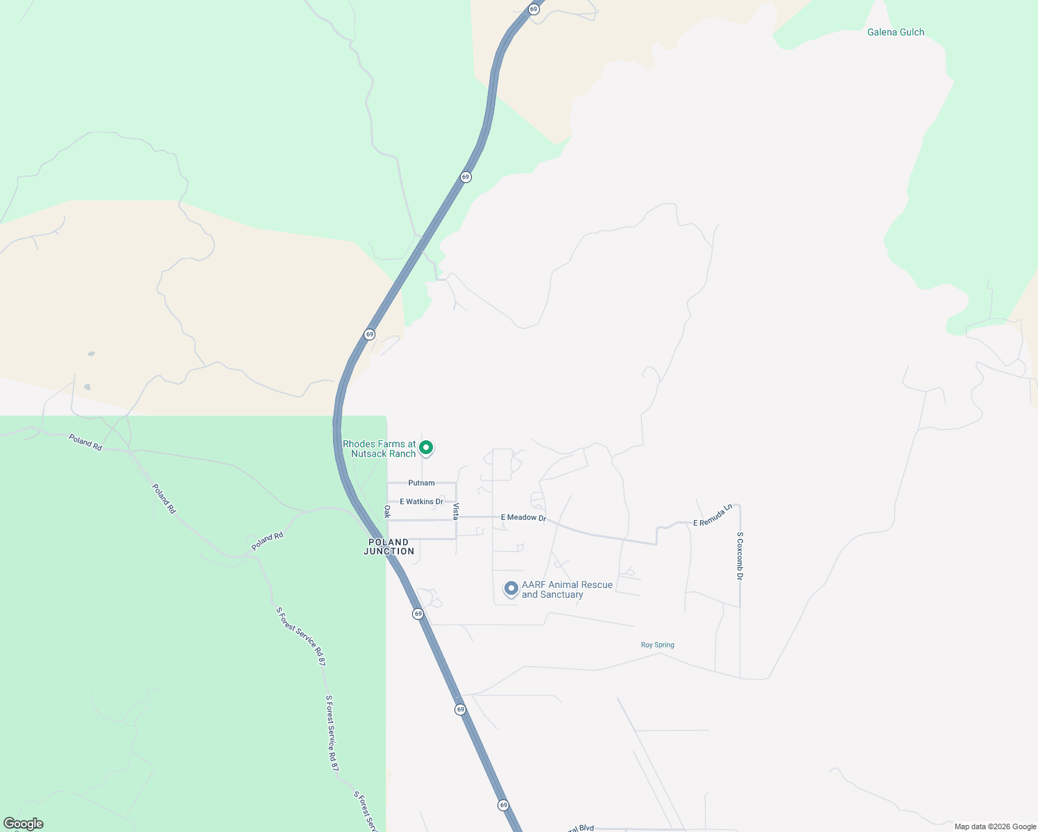 map of restaurants, bars, coffee shops, grocery stores, and more near 6117 South Country Road in Mayer