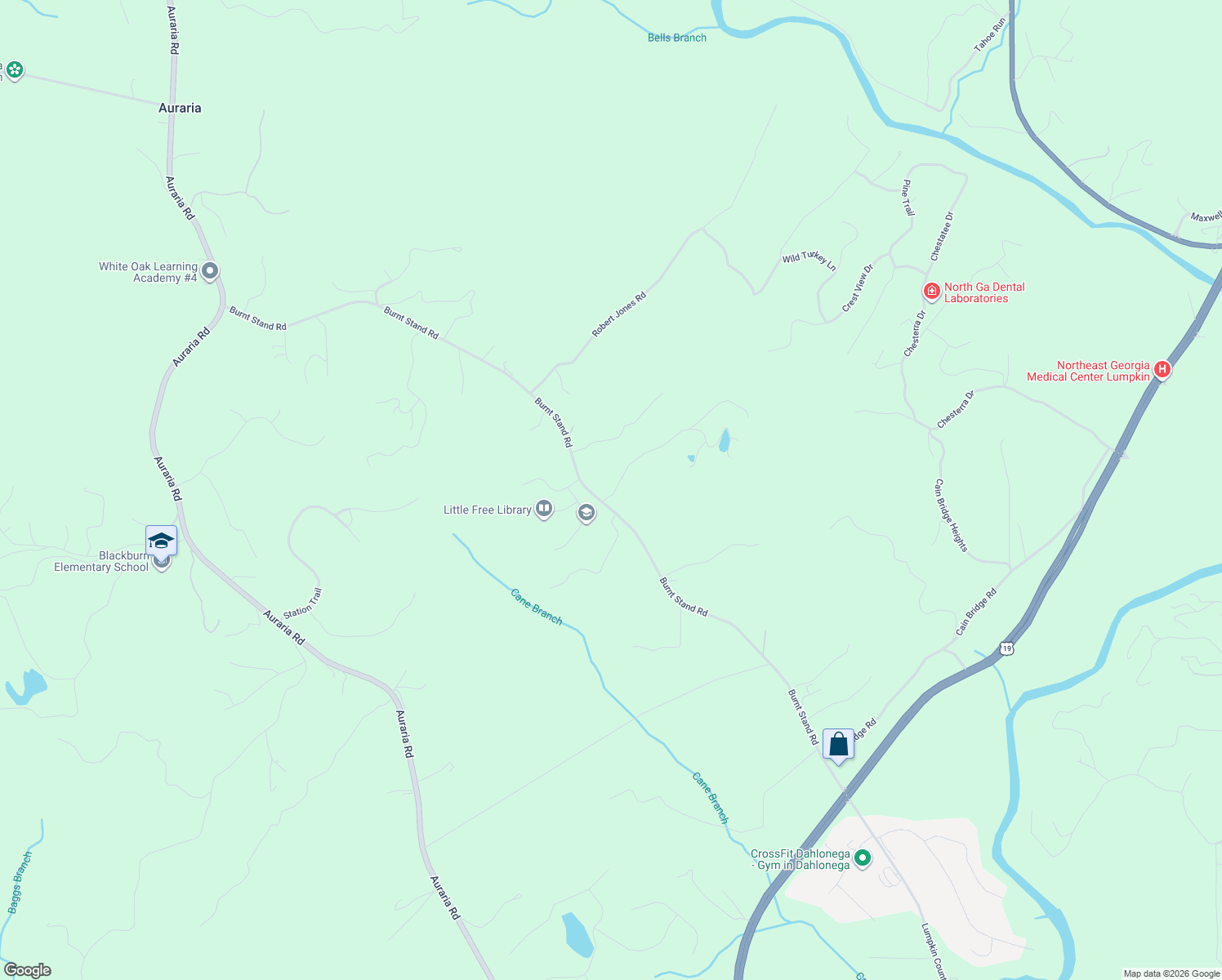 map of restaurants, bars, coffee shops, grocery stores, and more near 422 Charlie Lemley Road in Dawsonville