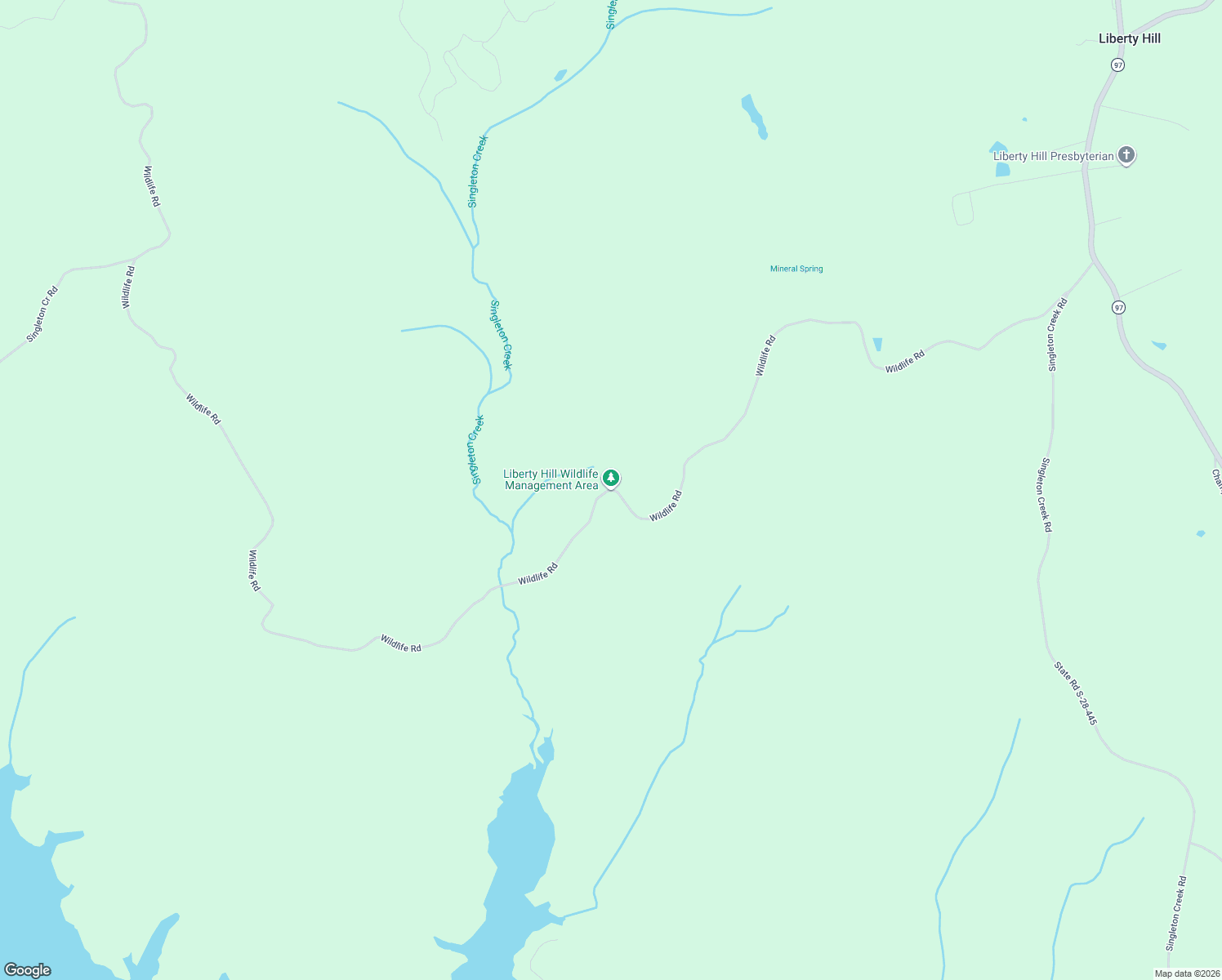 map of restaurants, bars, coffee shops, grocery stores, and more near 586 Wildlife Road in Kershaw County