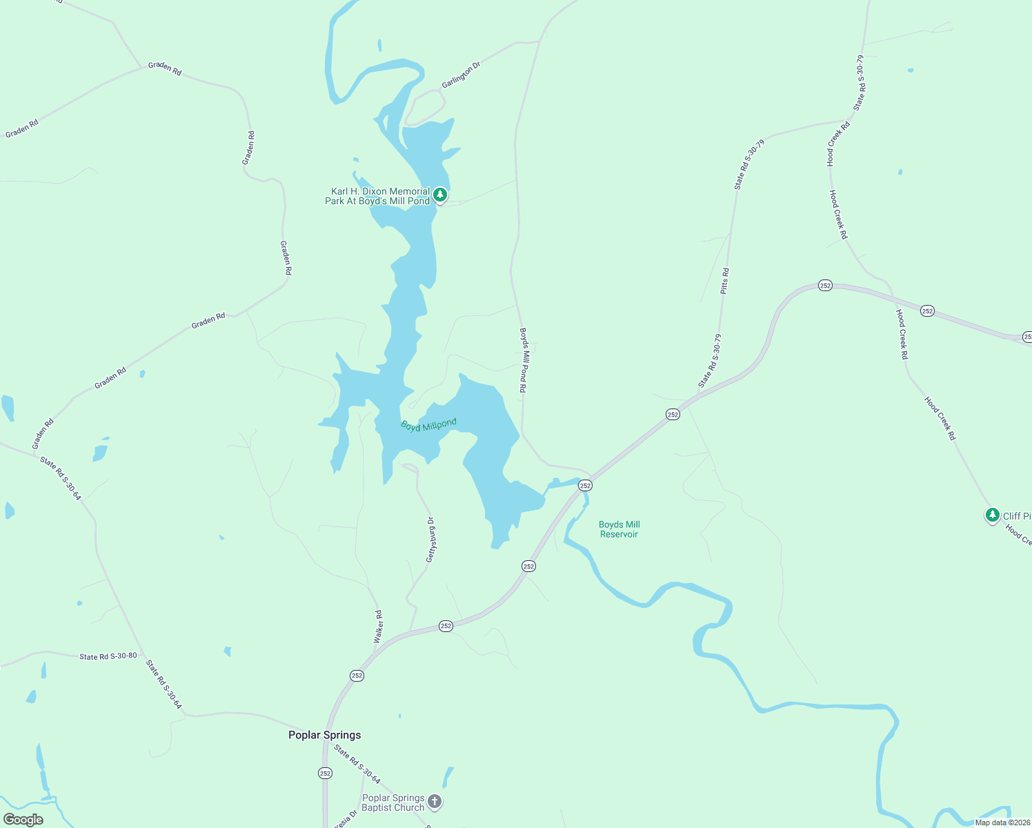 map of restaurants, bars, coffee shops, grocery stores, and more near 395 Boyds Mill Pond Road in Laurens