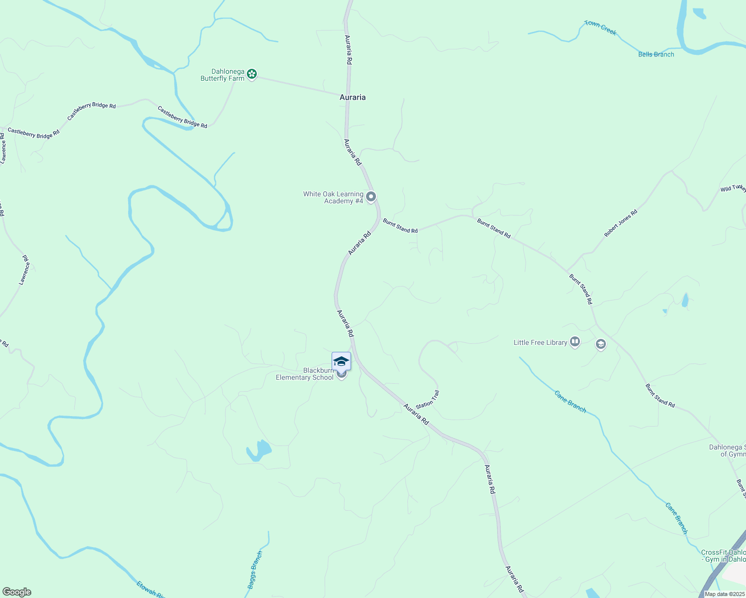 map of restaurants, bars, coffee shops, grocery stores, and more near 223 Deans Drive in Dawsonville