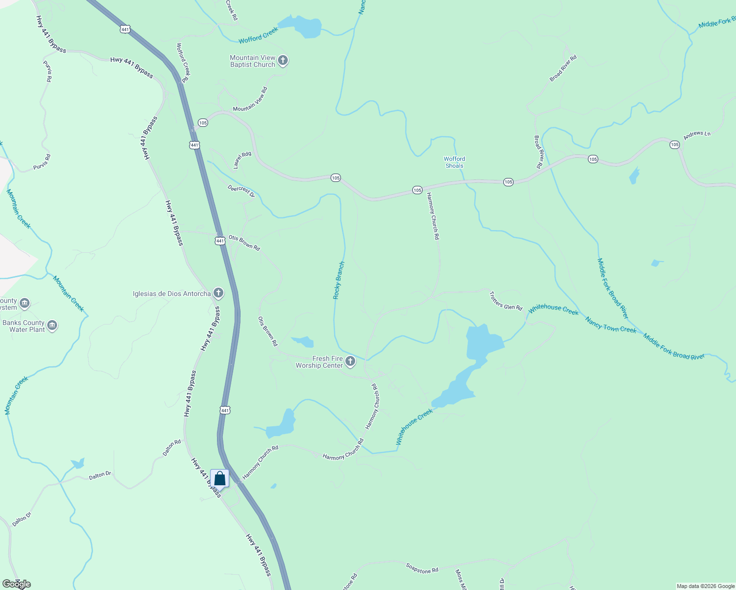 map of restaurants, bars, coffee shops, grocery stores, and more near 124 Ferguson Road in Baldwin