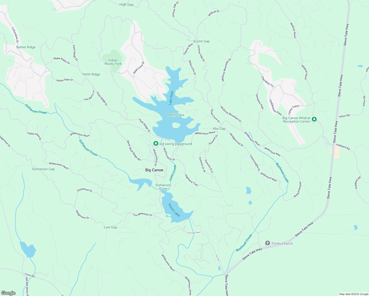map of restaurants, bars, coffee shops, grocery stores, and more near 25 Wolfscratch Drive in Jasper