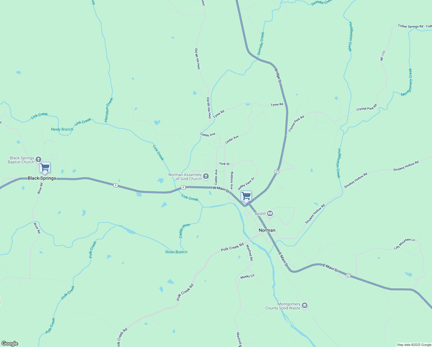 map of restaurants, bars, coffee shops, grocery stores, and more near 166 Caddo Avenue in Norman