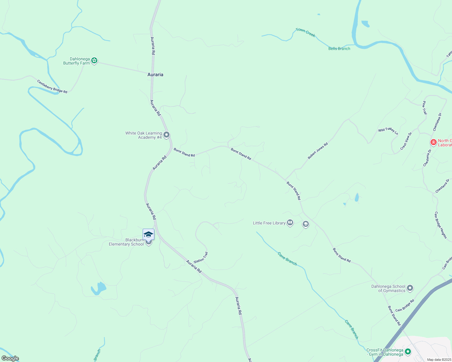 map of restaurants, bars, coffee shops, grocery stores, and more near 192 Wild Deer Trace in Dawsonville