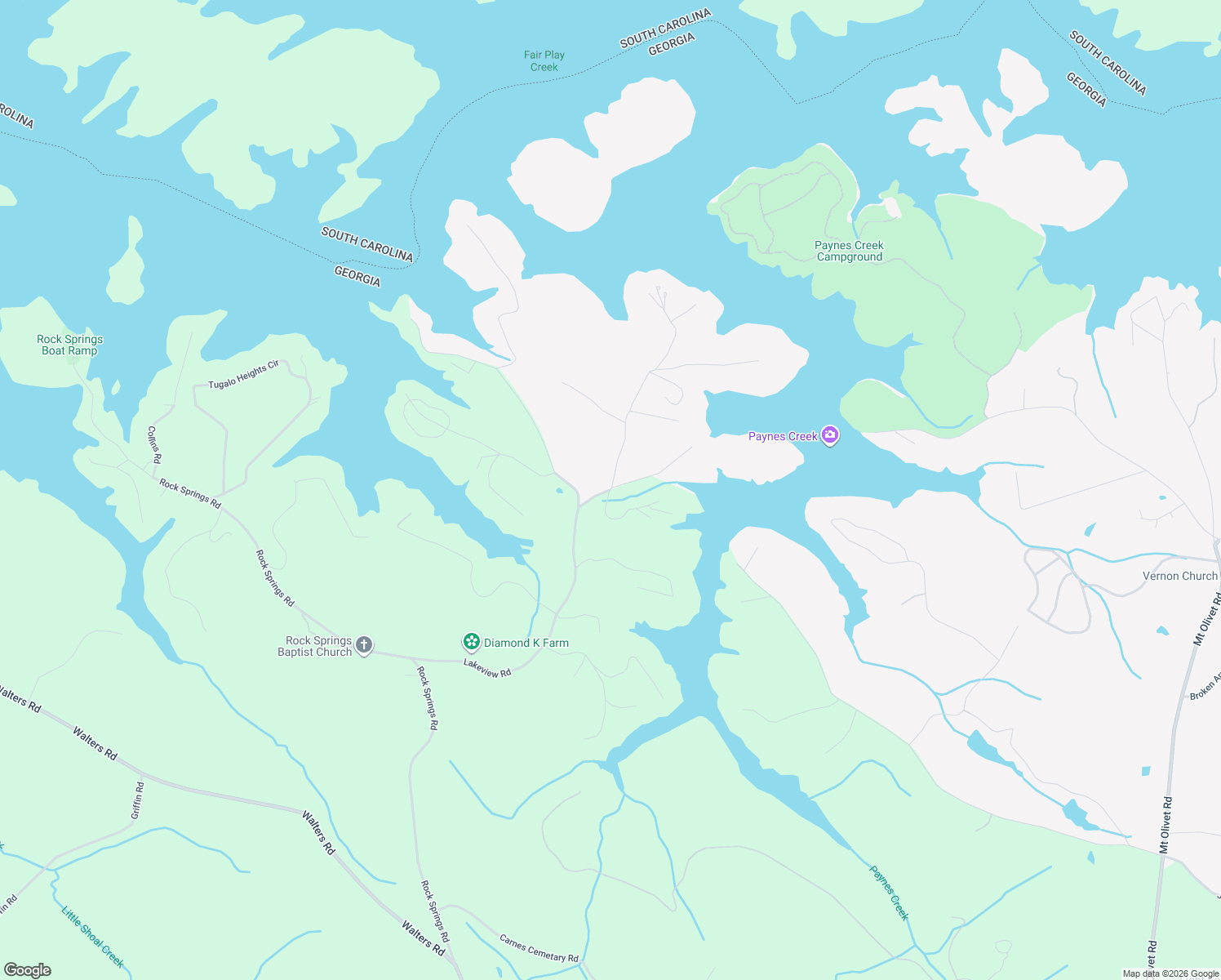 map of restaurants, bars, coffee shops, grocery stores, and more near 2-32 Chateau Estates Road in Lavonia