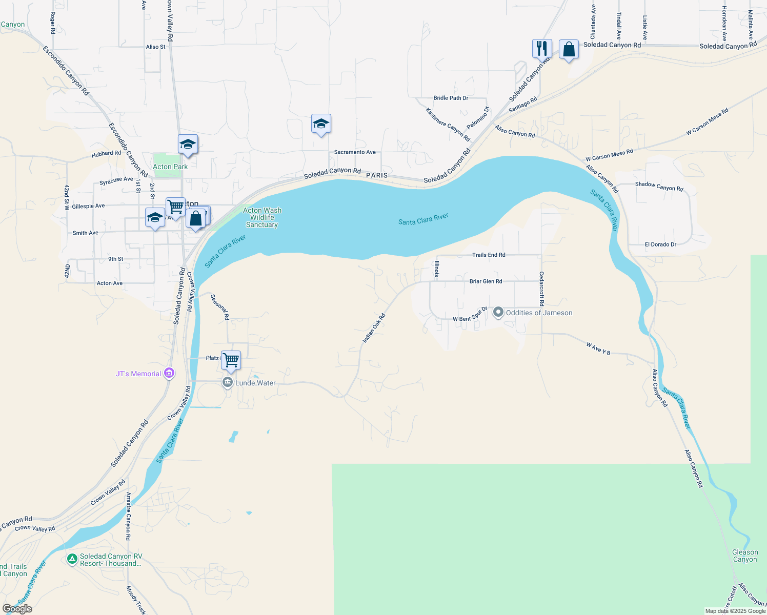 map of restaurants, bars, coffee shops, grocery stores, and more near 31653 Lake Meadow Road in Acton