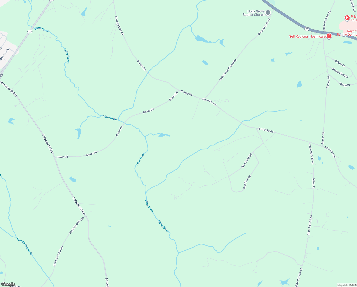 map of restaurants, bars, coffee shops, grocery stores, and more near 2250 East Jerry Road in Laurens