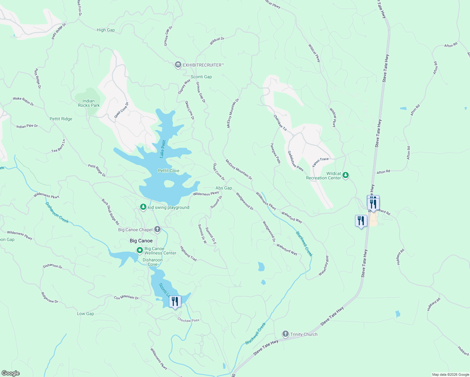 map of restaurants, bars, coffee shops, grocery stores, and more near 81 Wedgewood Drive in Jasper
