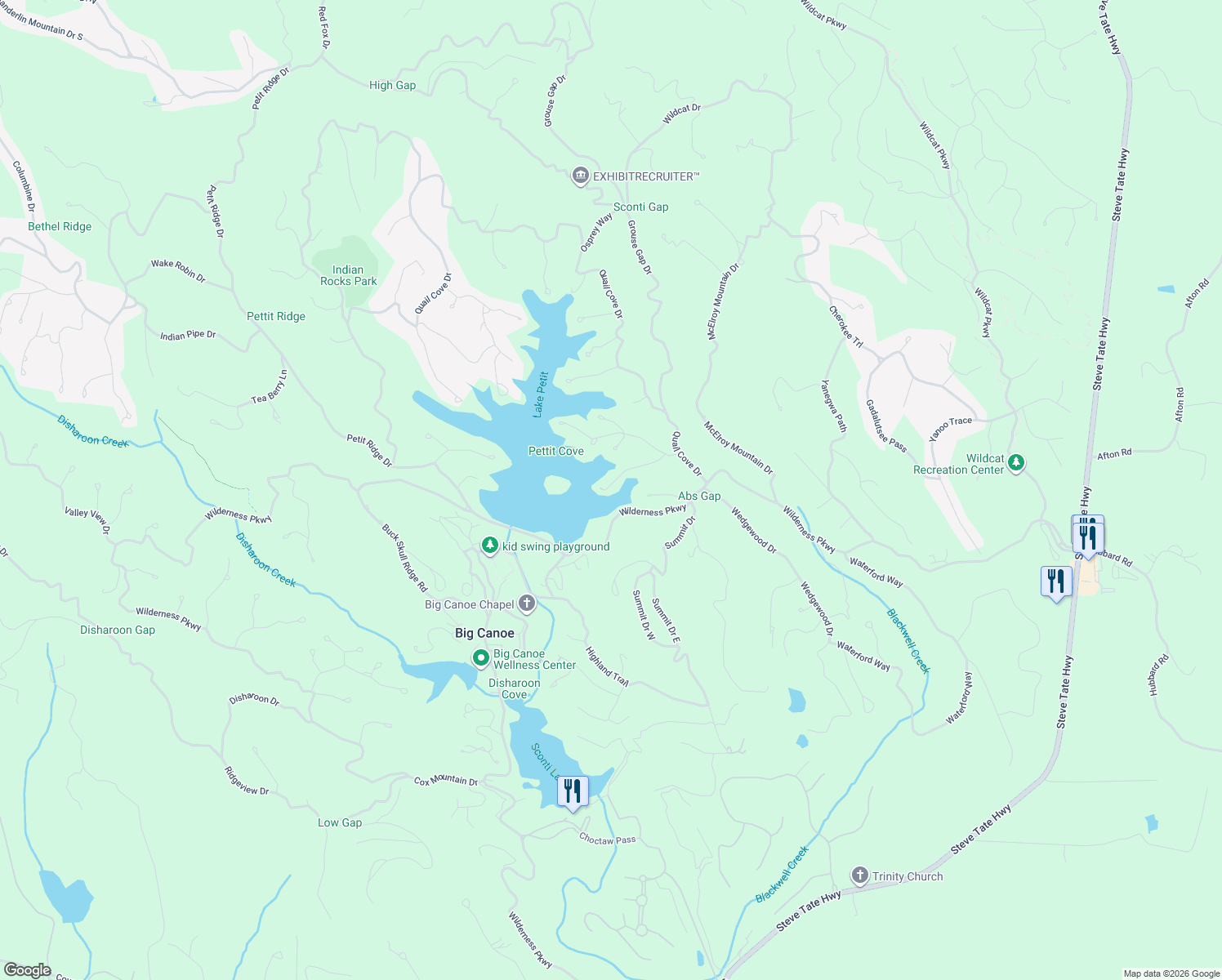 map of restaurants, bars, coffee shops, grocery stores, and more near 177 Canada Geese Point in Jasper