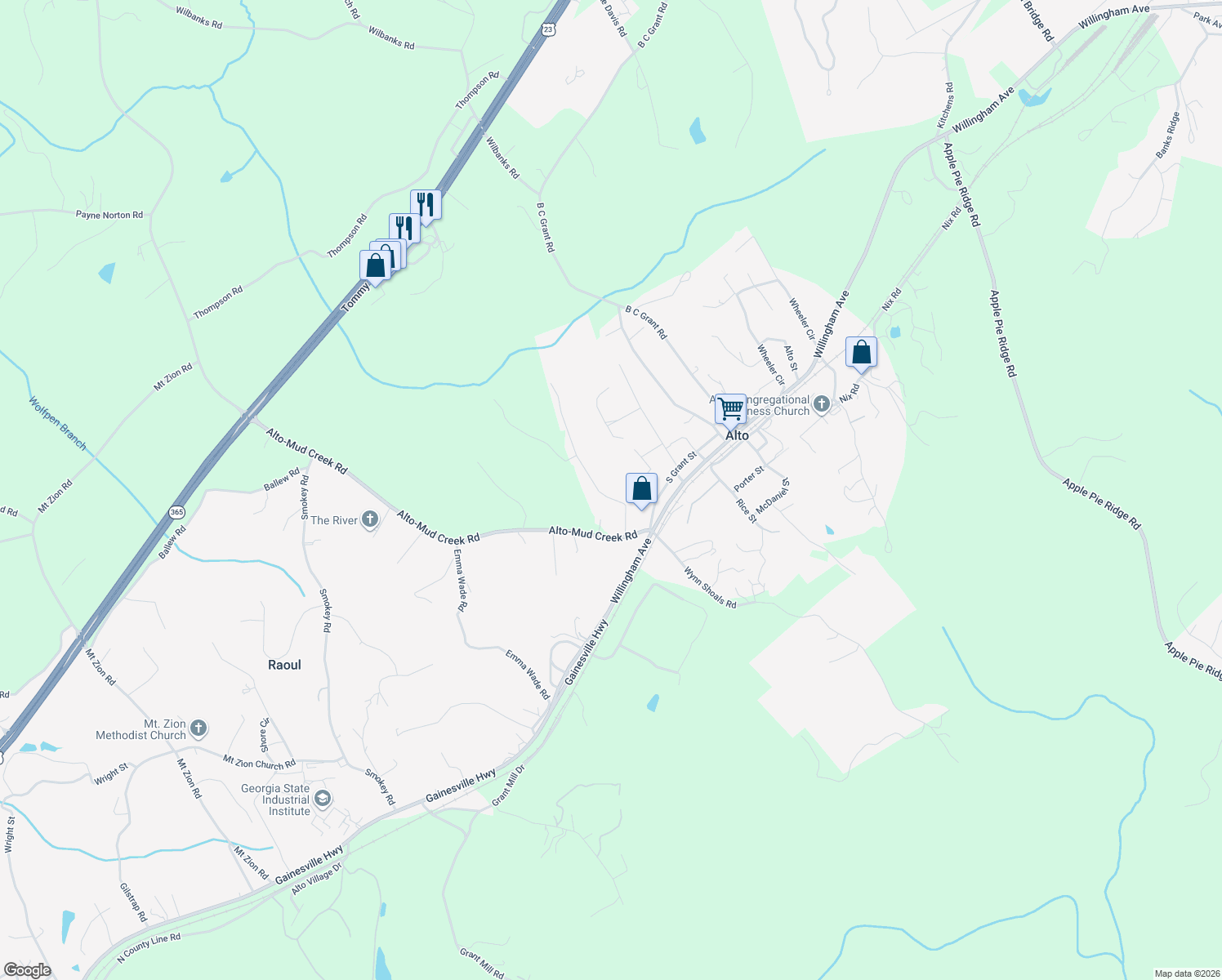 map of restaurants, bars, coffee shops, grocery stores, and more near 230 Cornwall Place in Alto