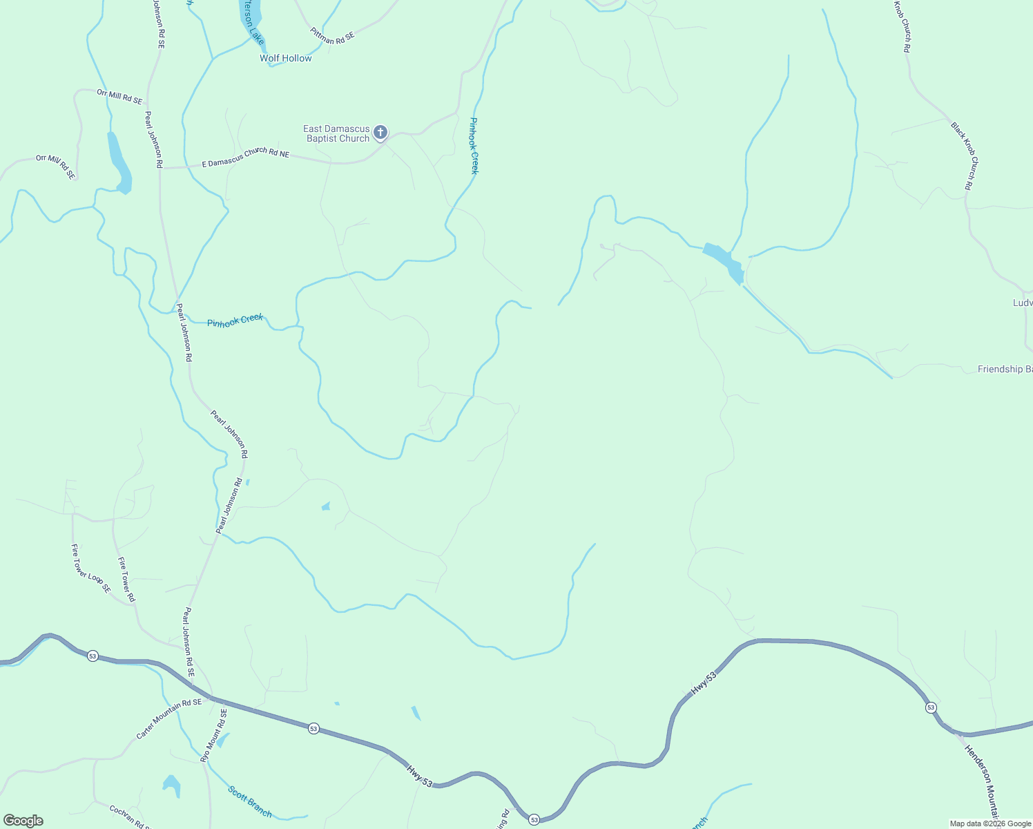 map of restaurants, bars, coffee shops, grocery stores, and more near 1612-1698 Pinyan Road Southeast in Ranger