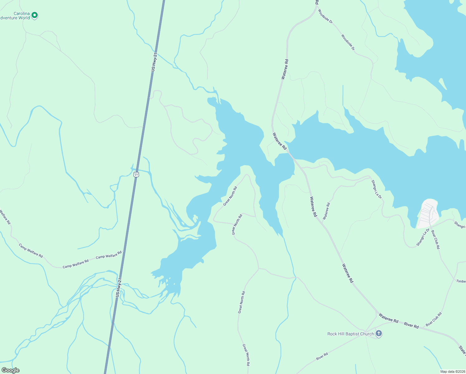 map of restaurants, bars, coffee shops, grocery stores, and more near 2081 Great North Road in Winnsboro