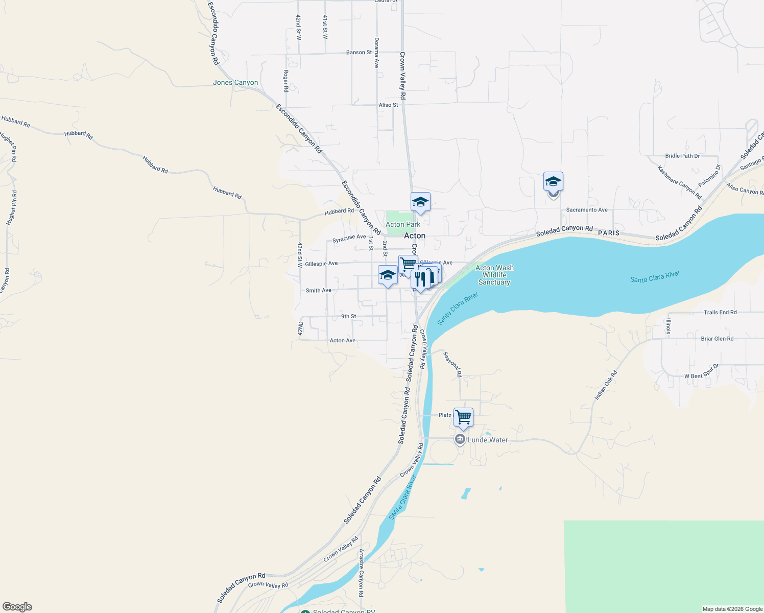 map of restaurants, bars, coffee shops, grocery stores, and more near 3818 Cory Ave in Acton
