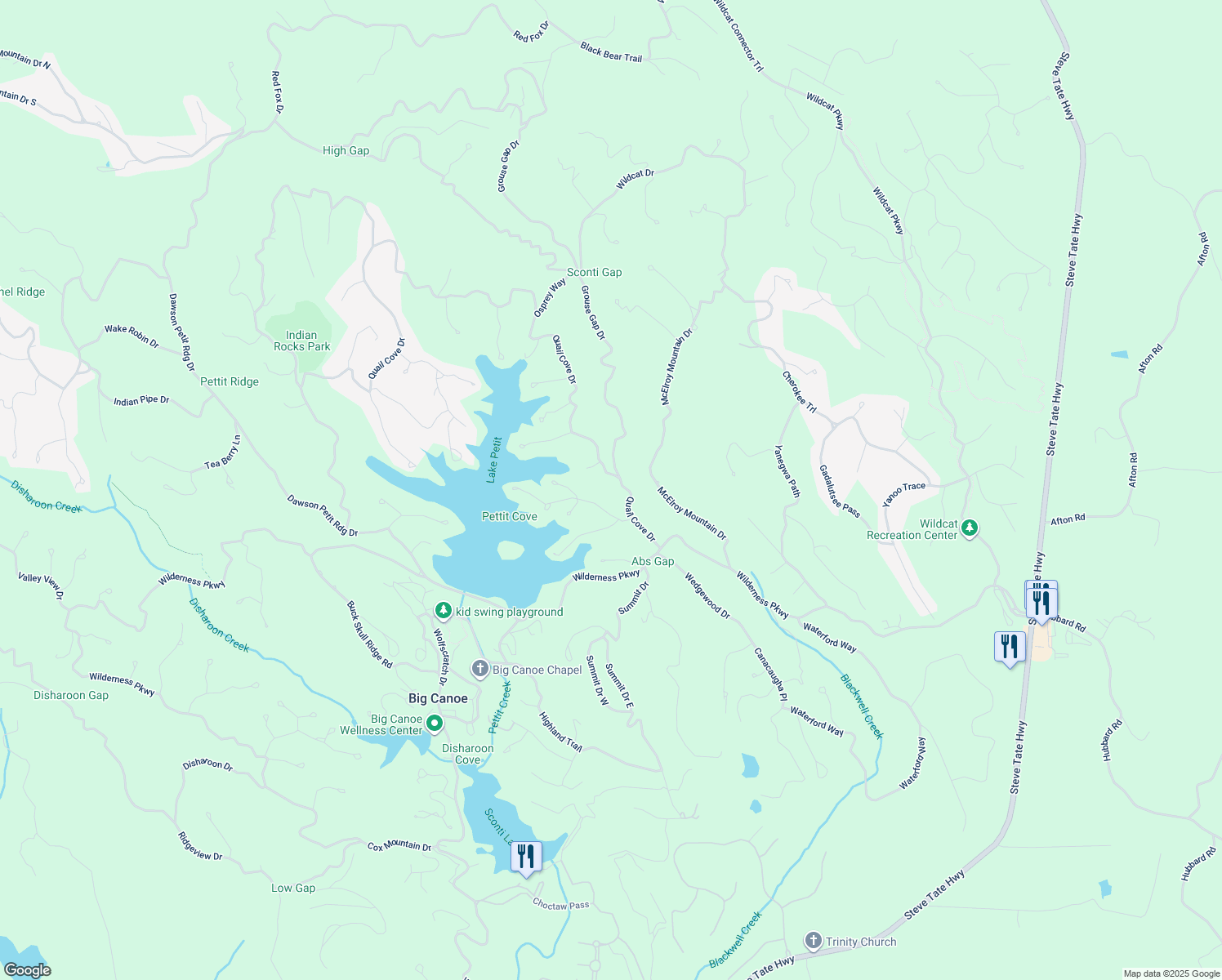 map of restaurants, bars, coffee shops, grocery stores, and more near 2840 Quail Cove Drive in Jasper