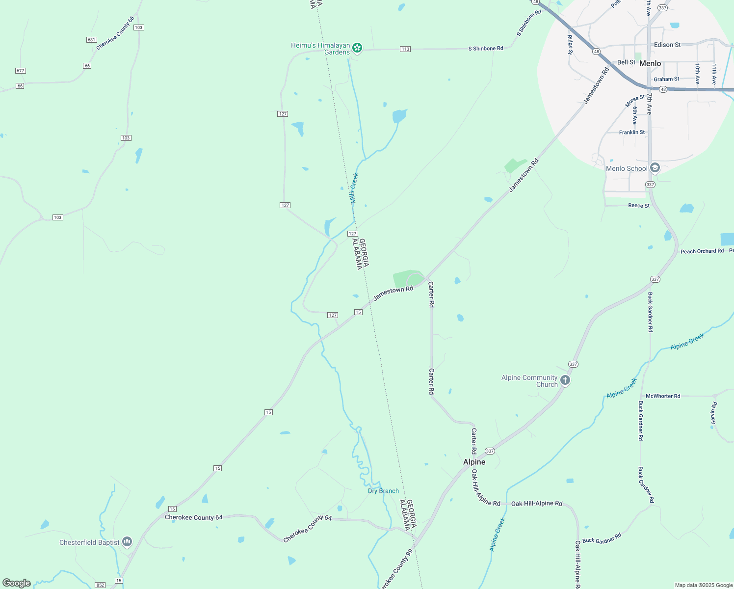 map of restaurants, bars, coffee shops, grocery stores, and more near 1558 Jamestown Road in Menlo