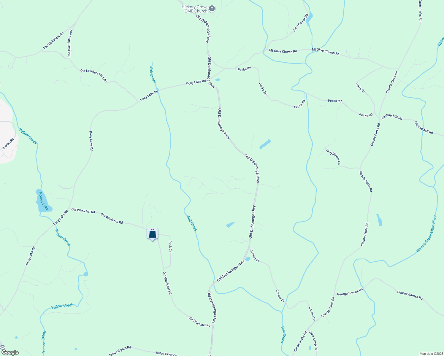 map of restaurants, bars, coffee shops, grocery stores, and more near 110 Salisbury Road in Dahlonega