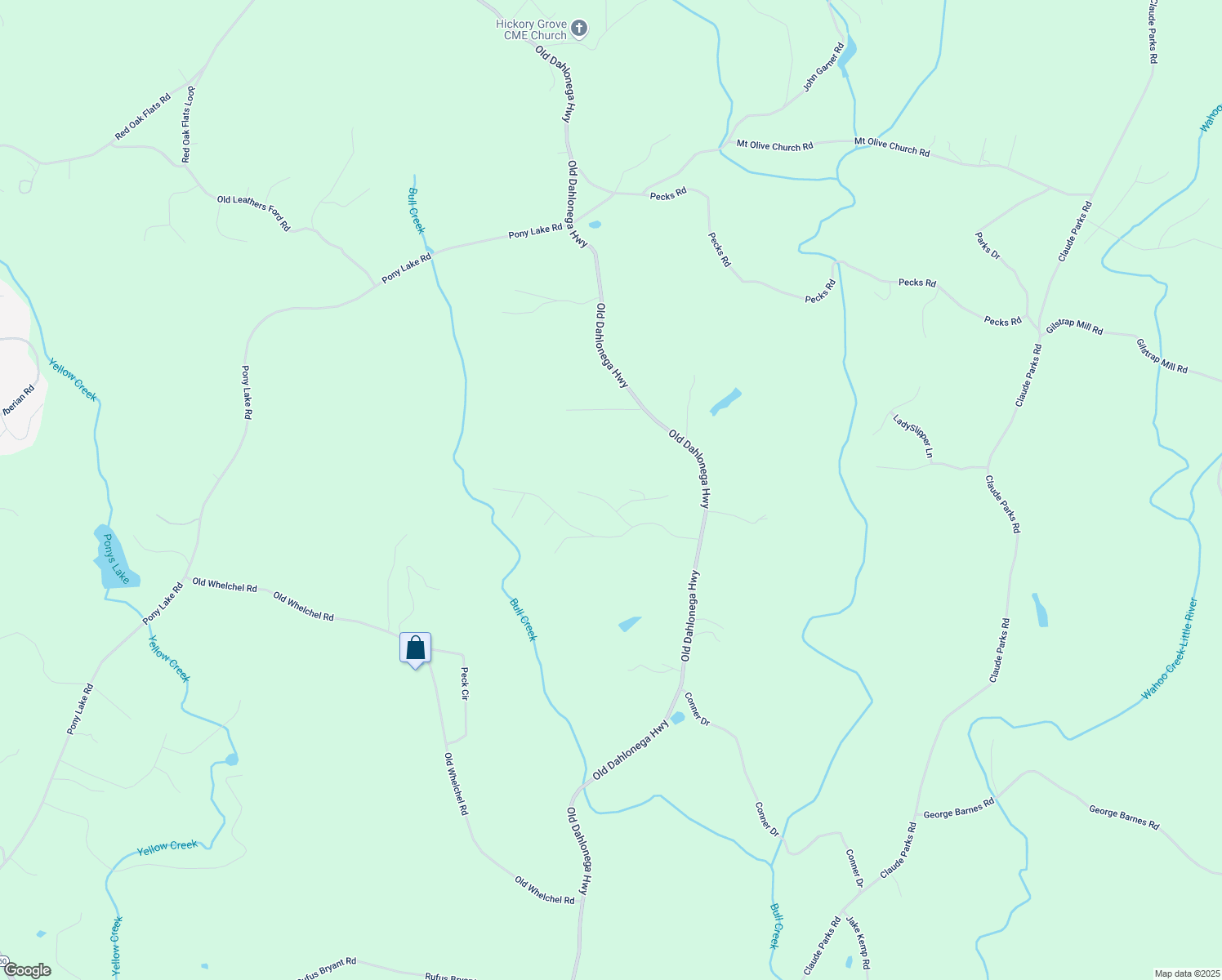 map of restaurants, bars, coffee shops, grocery stores, and more near 110 Salisbury Road in Dahlonega