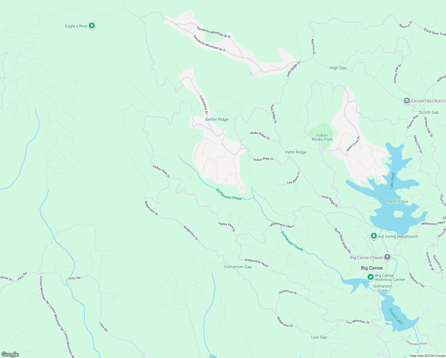map of restaurants, bars, coffee shops, grocery stores, and more near Fire Pink Lane in Dawson County