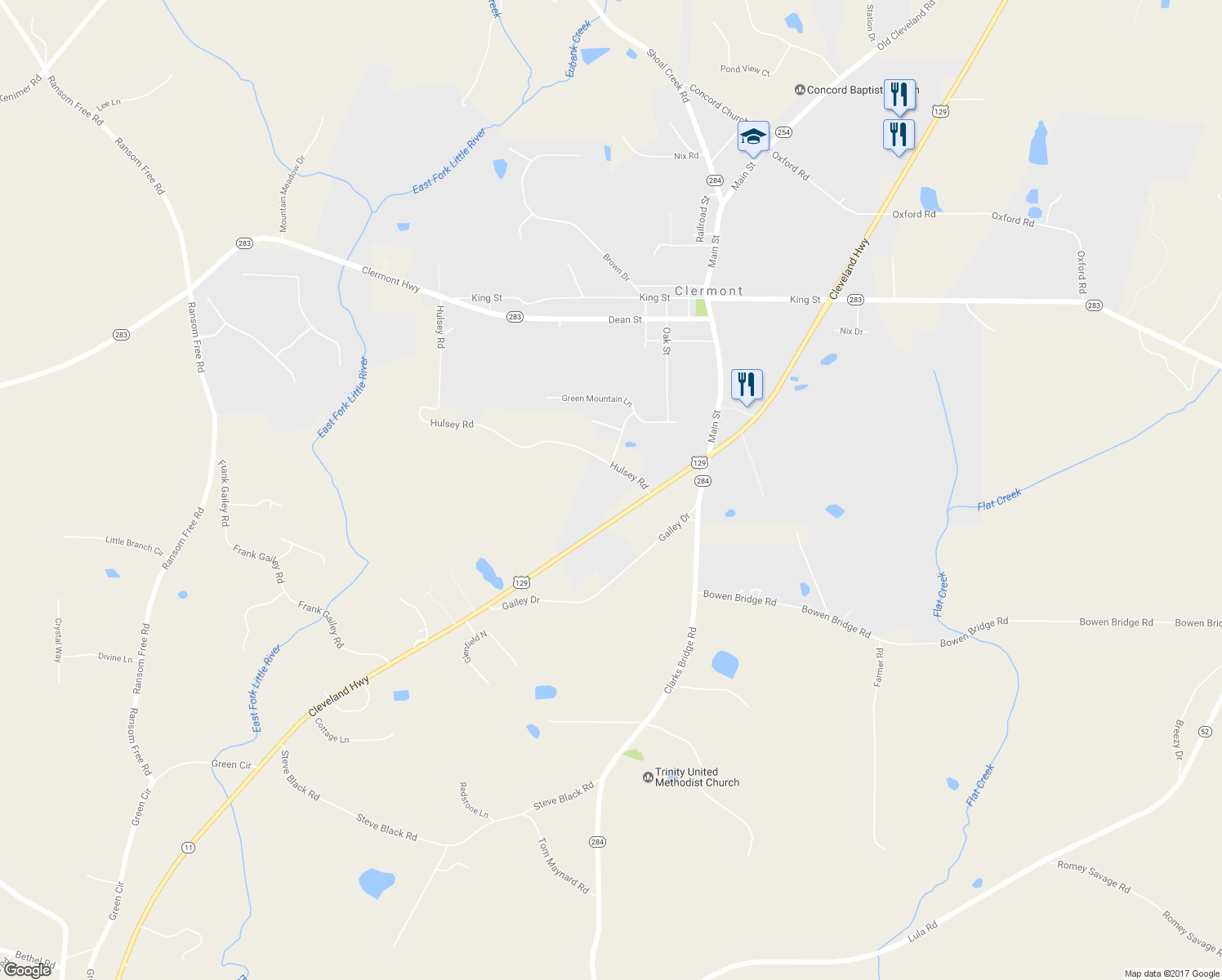 map of restaurants, bars, coffee shops, grocery stores, and more near 6029 Hulsey Road in Clermont