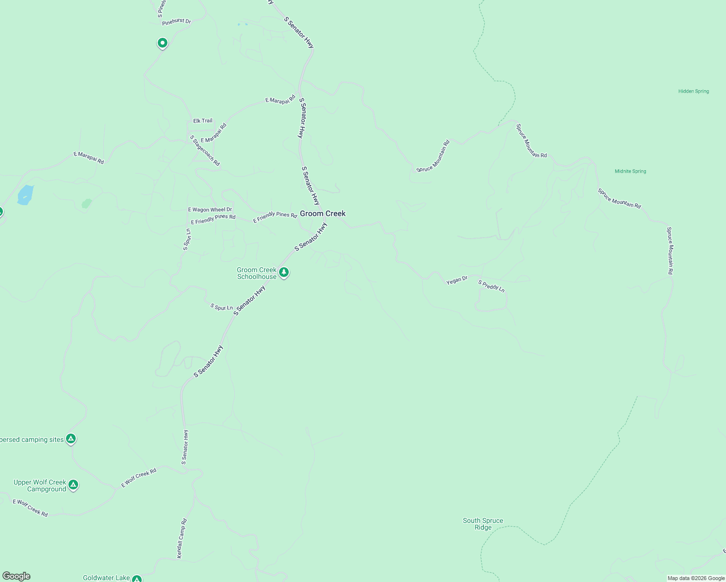 map of restaurants, bars, coffee shops, grocery stores, and more near 4911 South View Road in Prescott