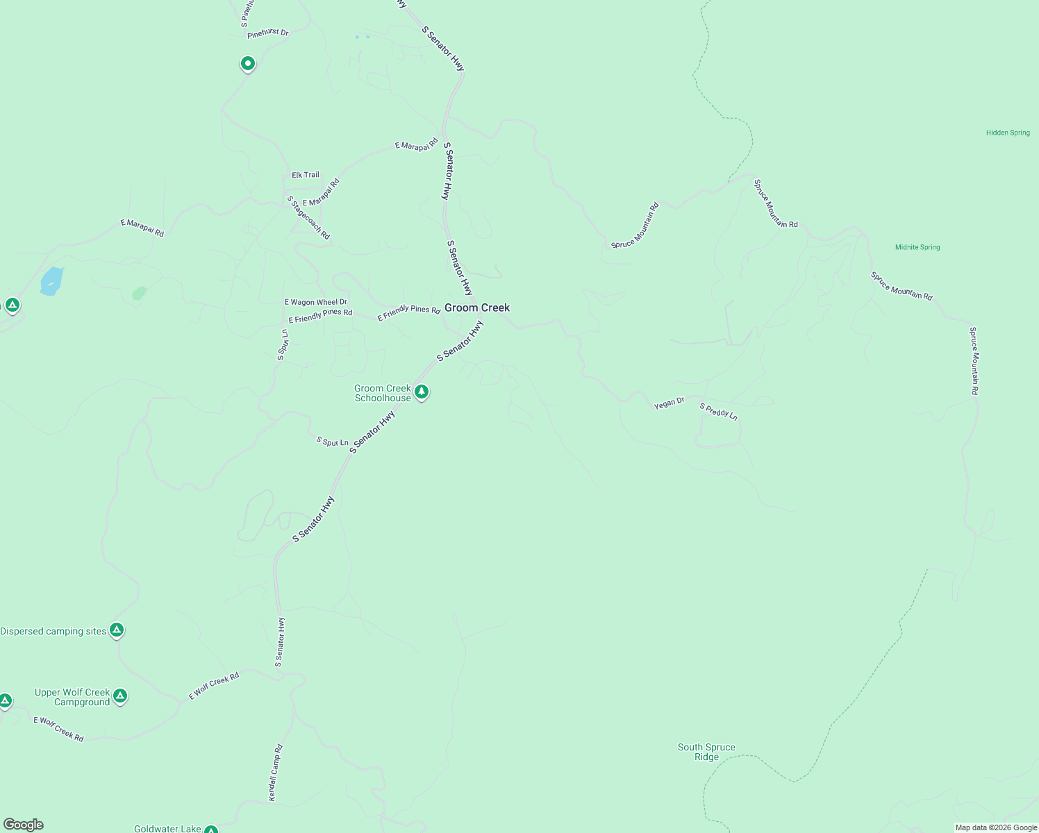 map of restaurants, bars, coffee shops, grocery stores, and more near 4911 South View Road in Prescott