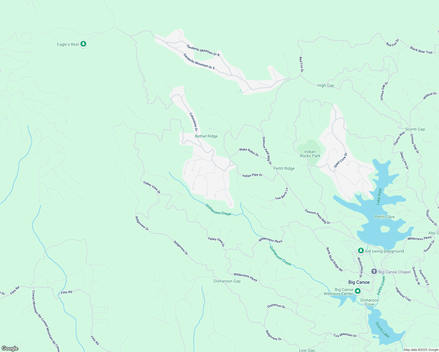 map of restaurants, bars, coffee shops, grocery stores, and more near 6133 Wake Robin Drive in Dawsonville