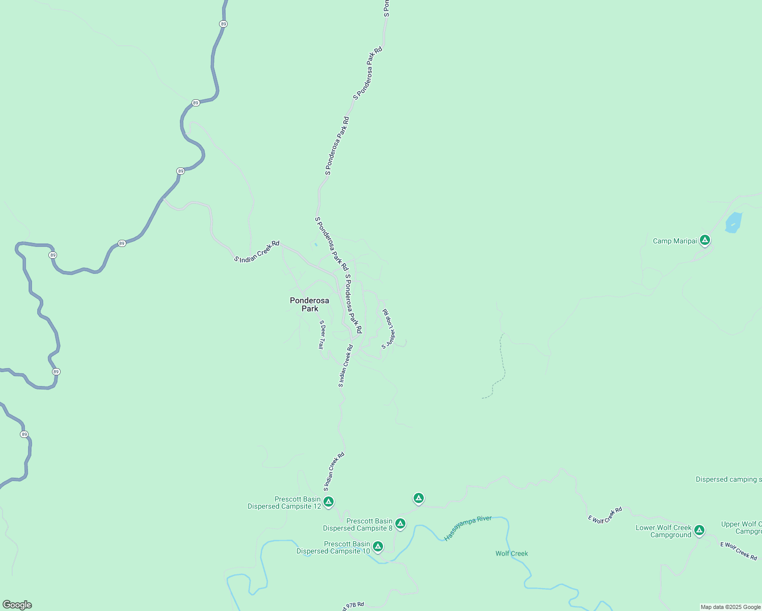 map of restaurants, bars, coffee shops, grocery stores, and more near 4692 South Juniper Loop Road in Prescott