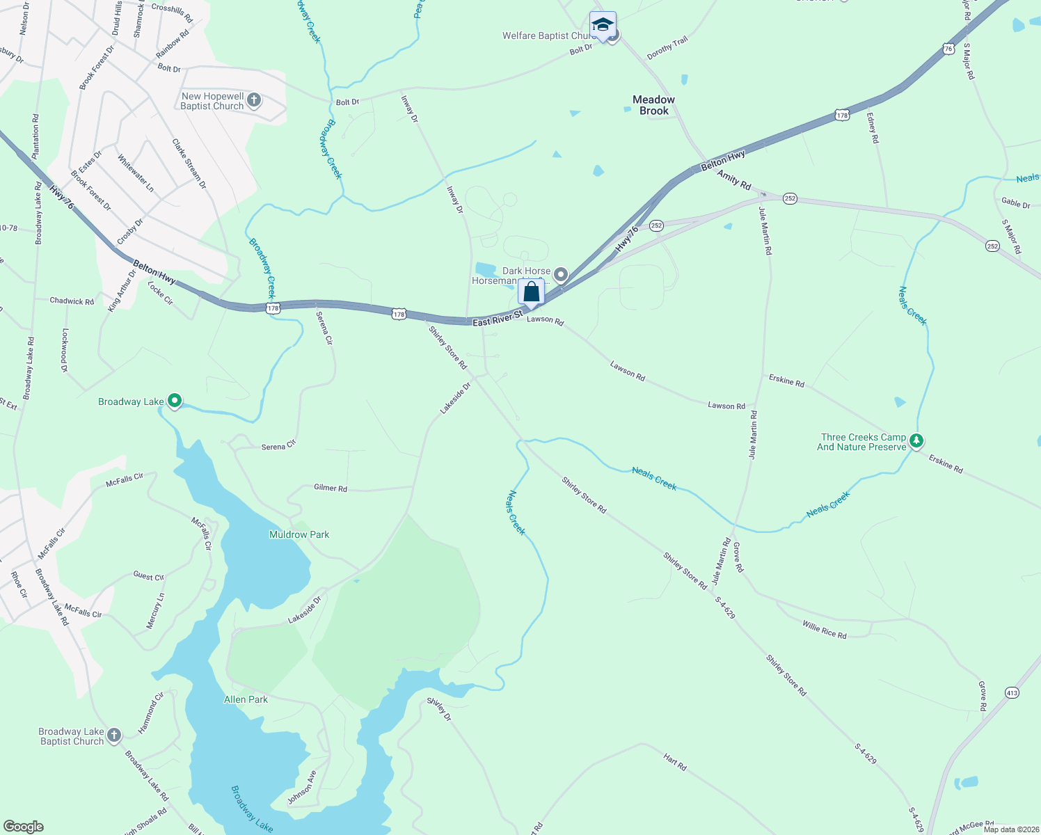 map of restaurants, bars, coffee shops, grocery stores, and more near 139 Hawk Ridge Drive in Anderson