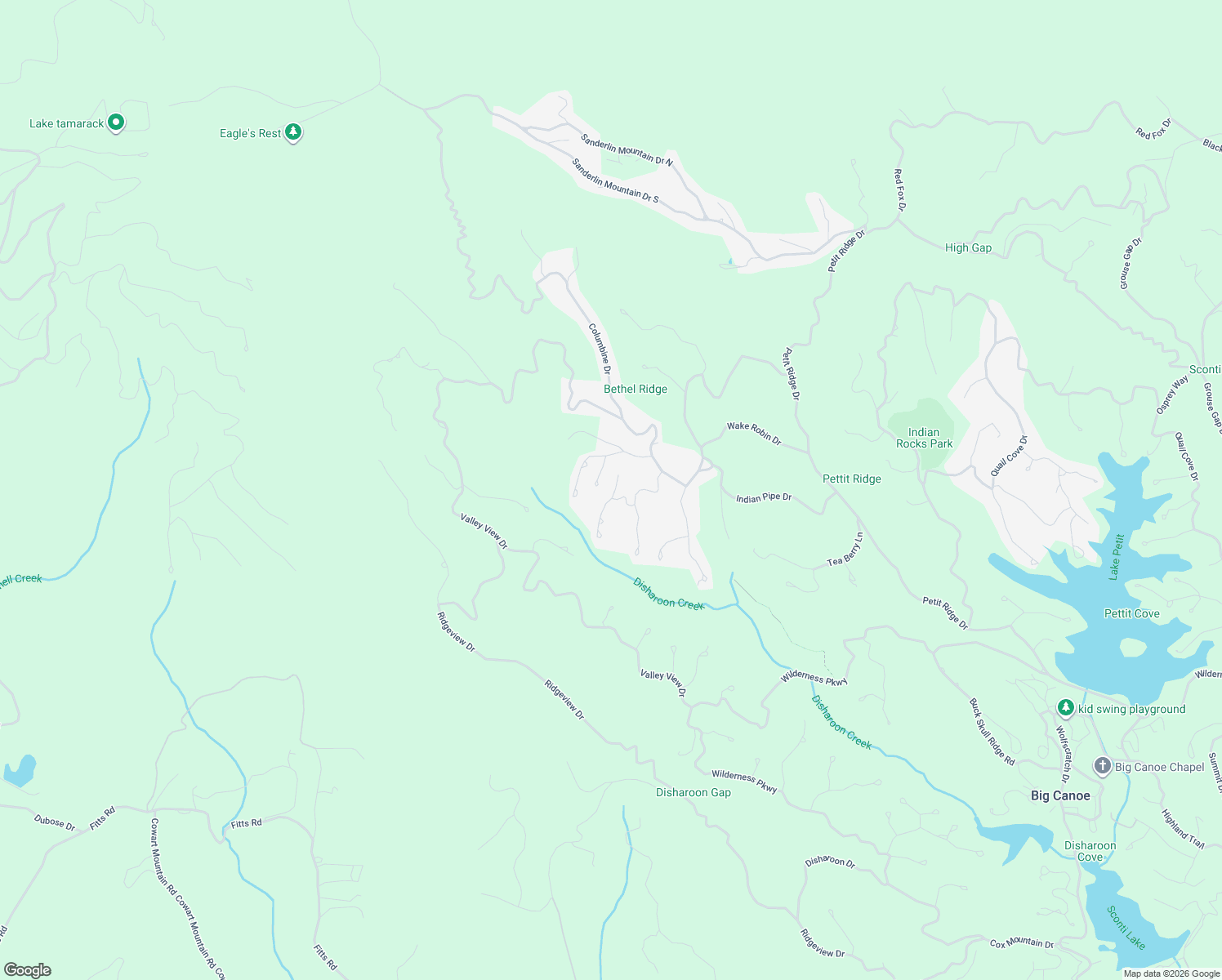 map of restaurants, bars, coffee shops, grocery stores, and more near 11 Bluebell Circle North in Jasper