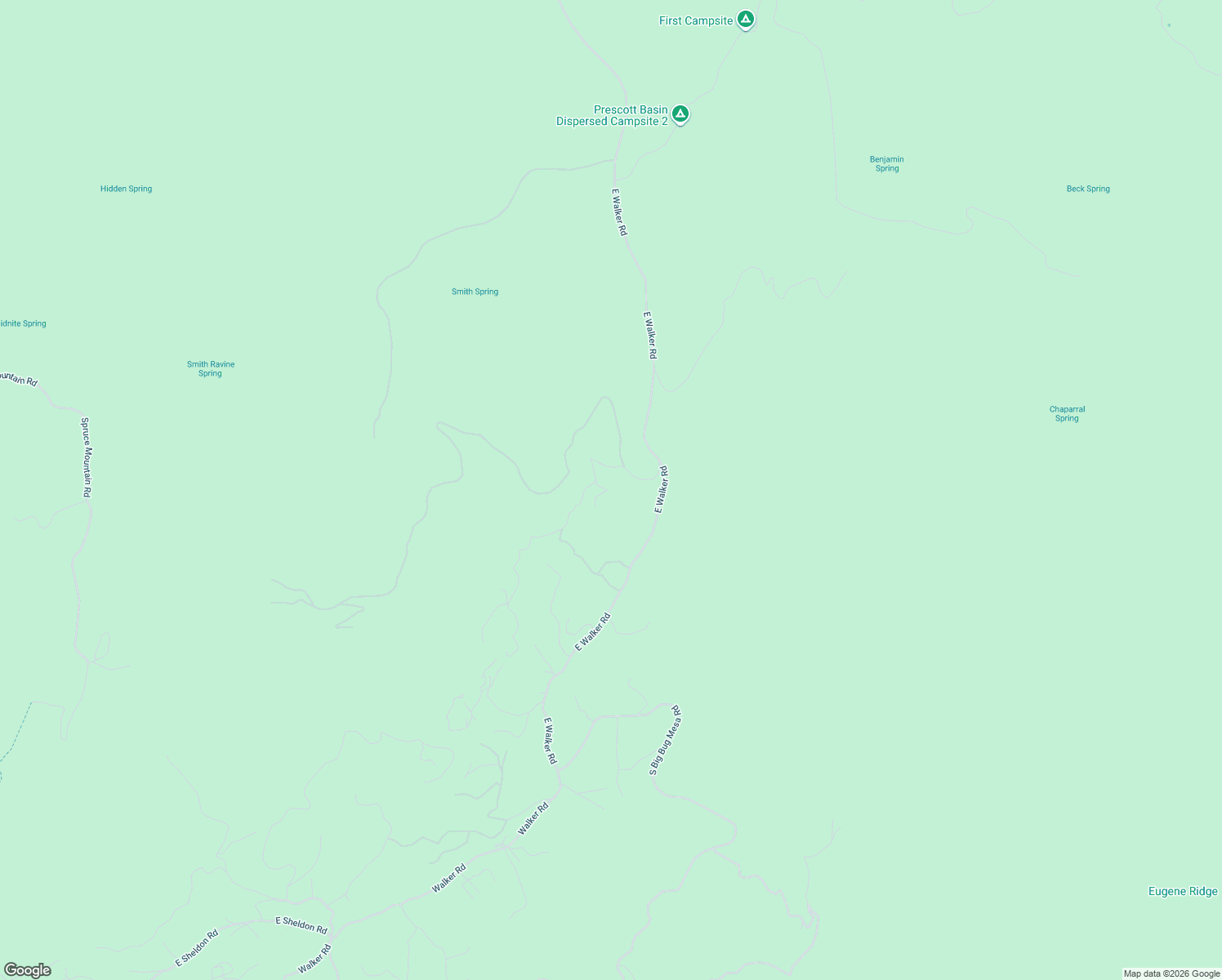 map of restaurants, bars, coffee shops, grocery stores, and more near 5037 South Blue Jay Road in Prescott