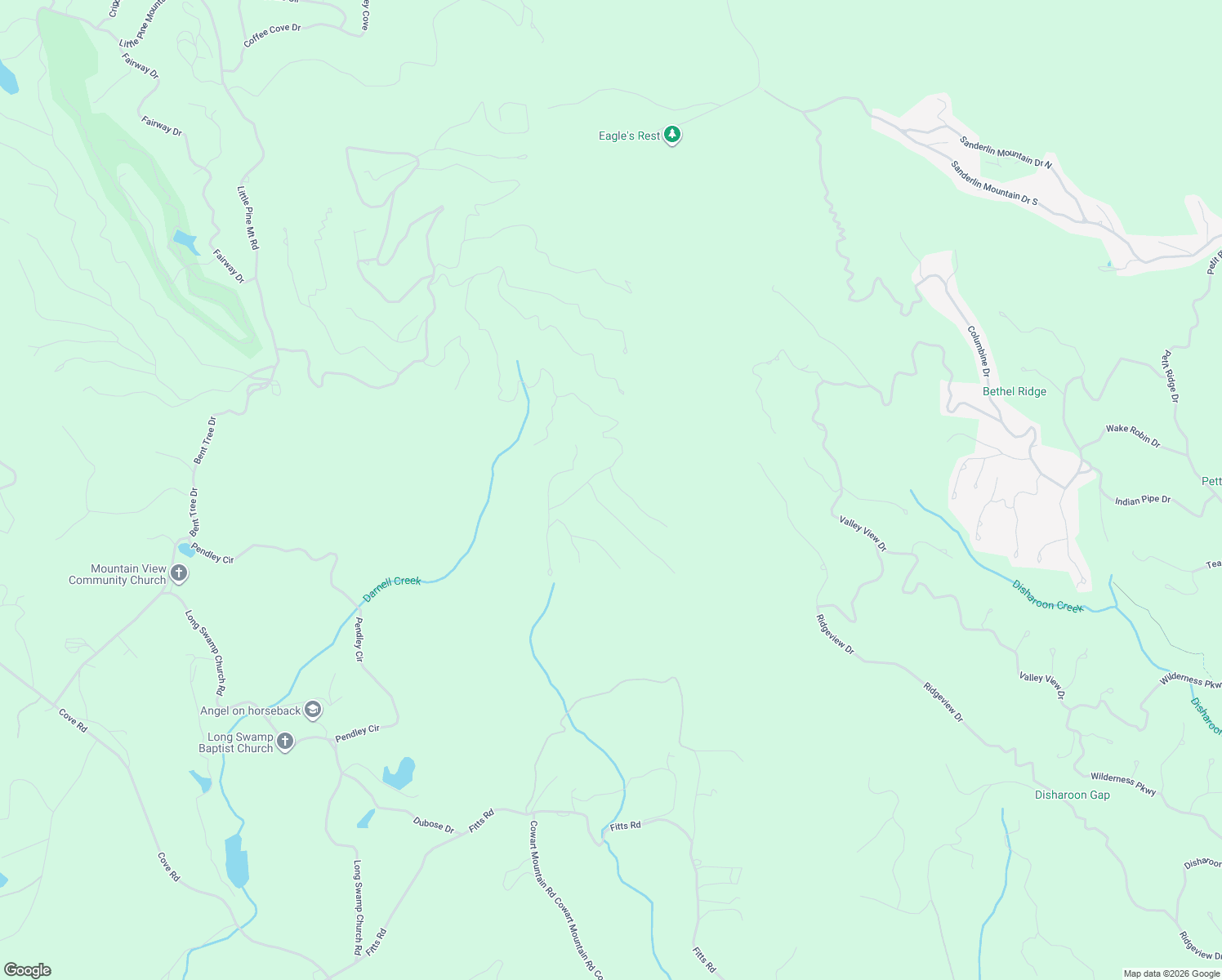 map of restaurants, bars, coffee shops, grocery stores, and more near 56 Oglethorpe Mountain Trail in Jasper