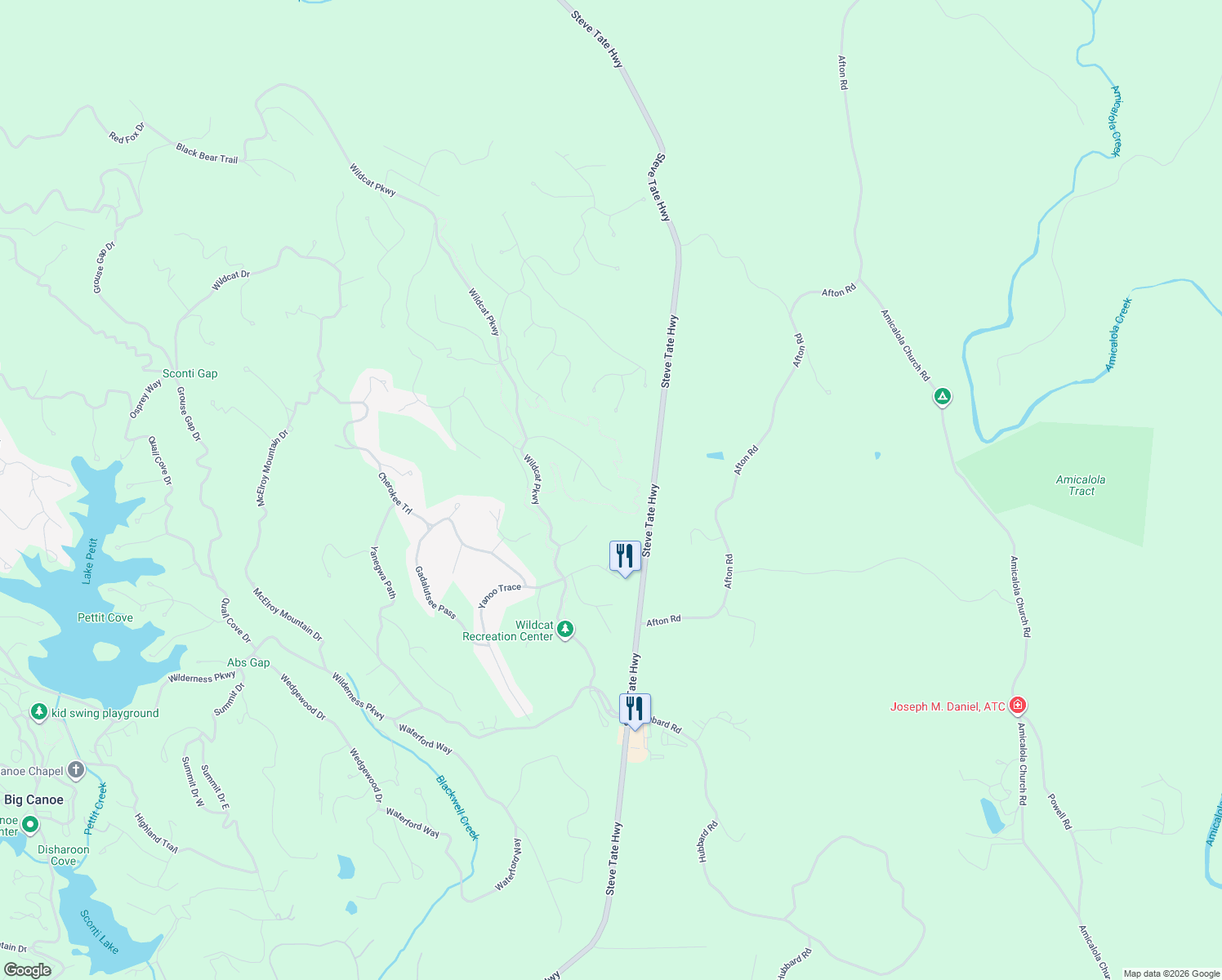 map of restaurants, bars, coffee shops, grocery stores, and more near 3262 Red Trillium Ridge in Dawsonville