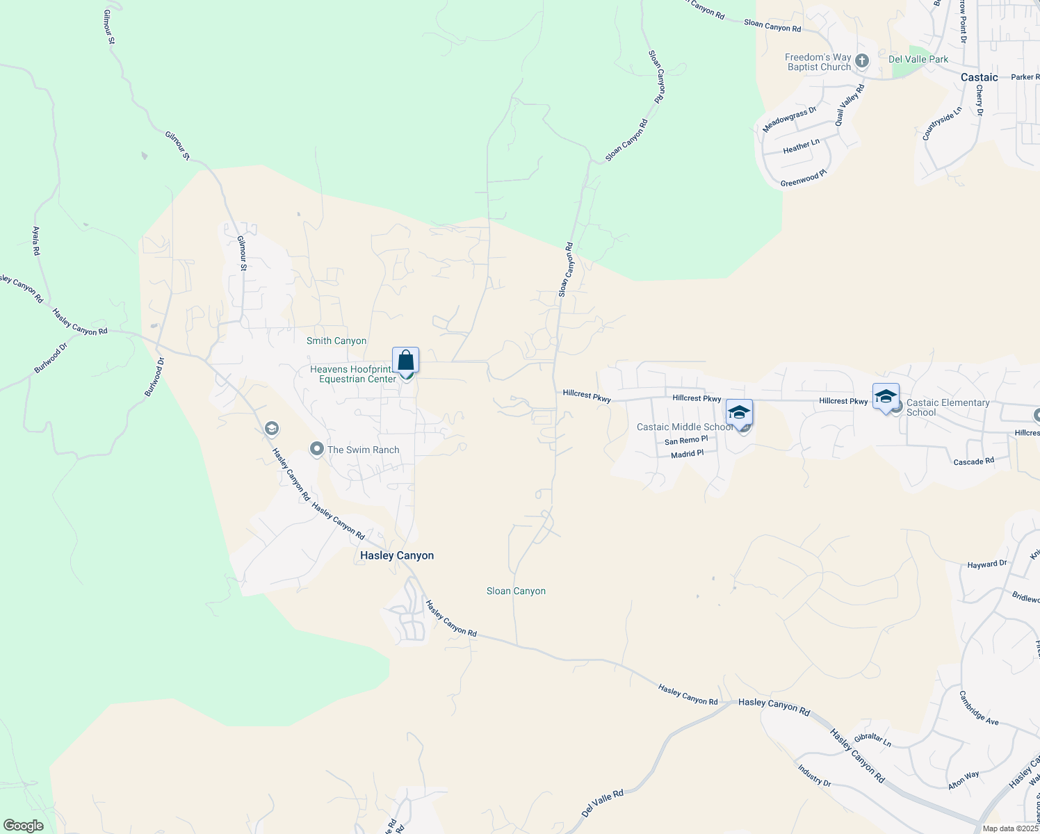 map of restaurants, bars, coffee shops, grocery stores, and more near 30505 Sloan Canyon Road in Castaic