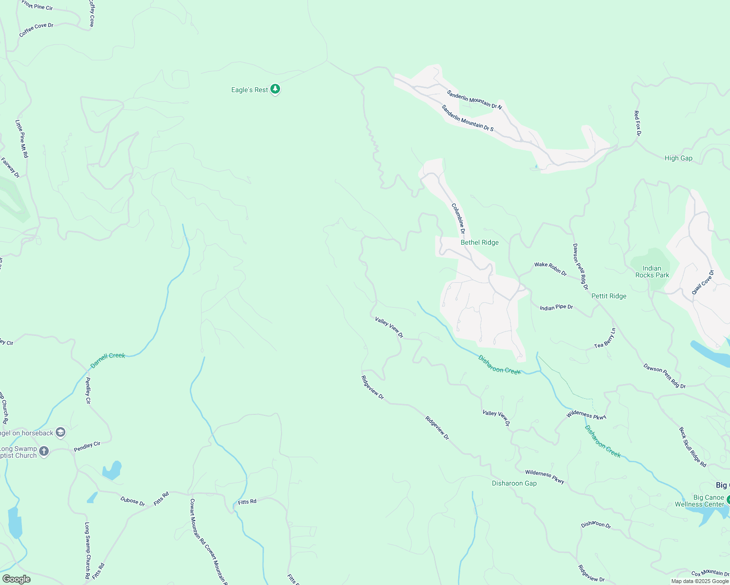 map of restaurants, bars, coffee shops, grocery stores, and more near Locust Drive in Pickens County