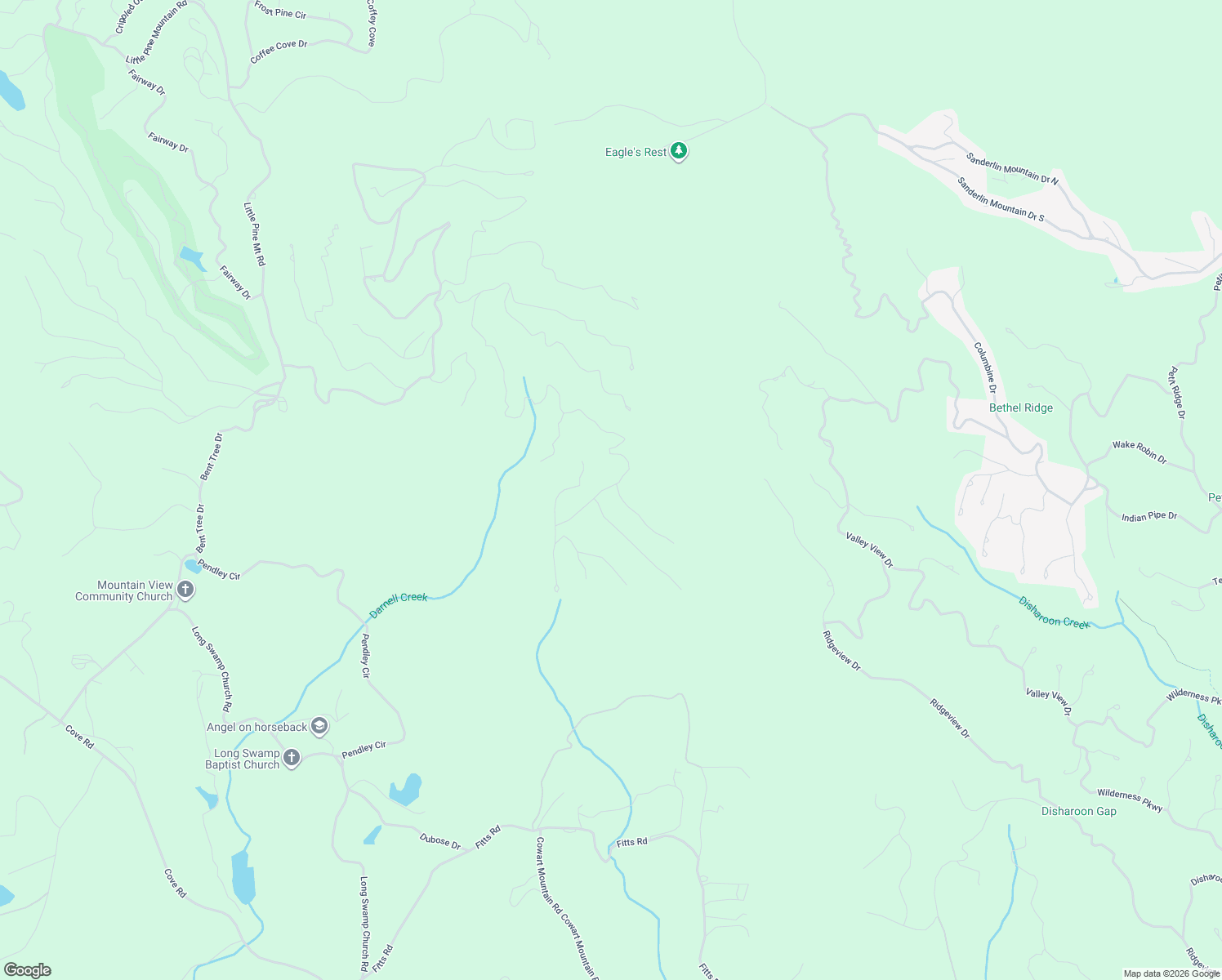 map of restaurants, bars, coffee shops, grocery stores, and more near 56 Oglethorpe Mountain Trail in Jasper