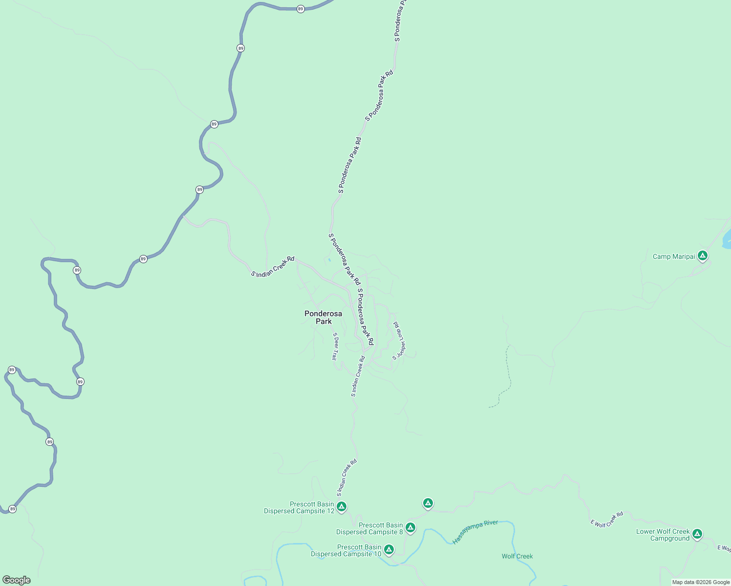 map of restaurants, bars, coffee shops, grocery stores, and more near 4622 South Feldspar Road in Prescott