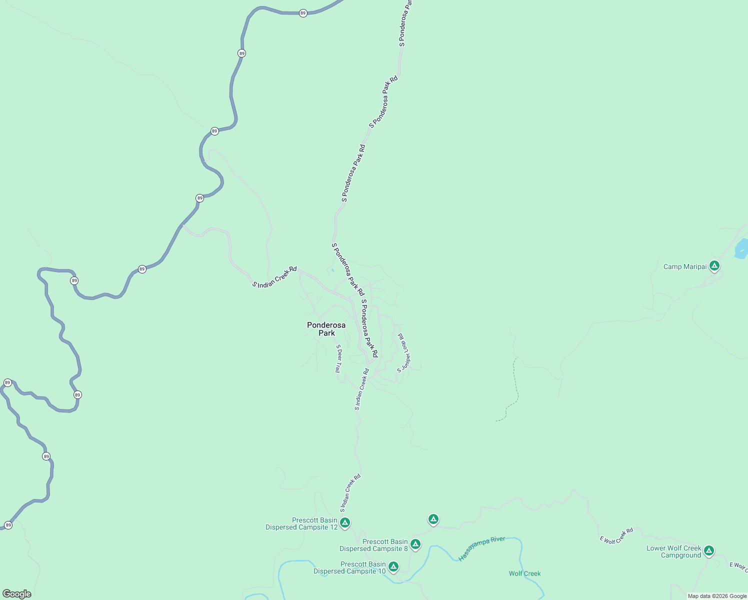 map of restaurants, bars, coffee shops, grocery stores, and more near 4622 South Feldspar Road in Prescott