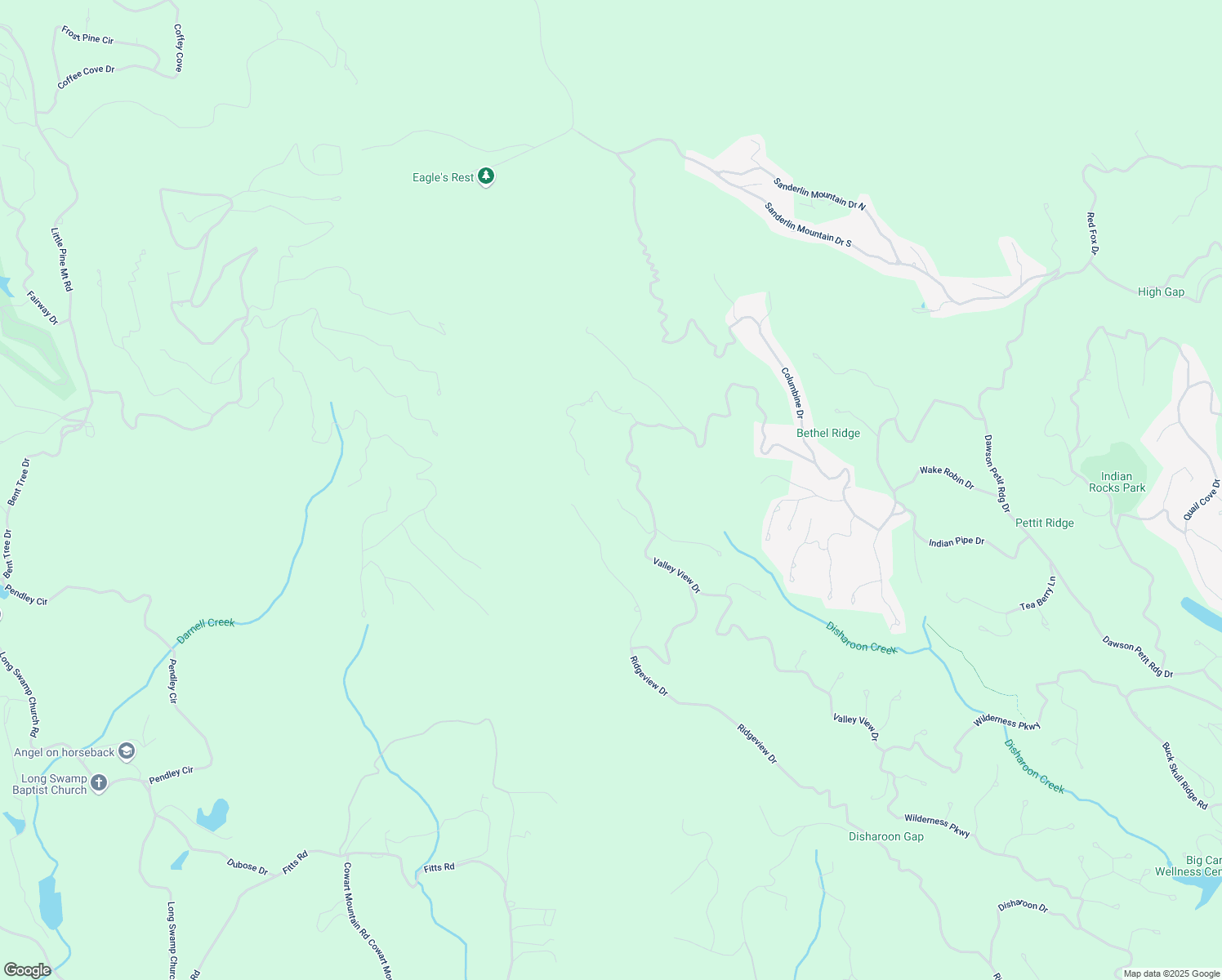 map of restaurants, bars, coffee shops, grocery stores, and more near Locust Drive in Pickens County