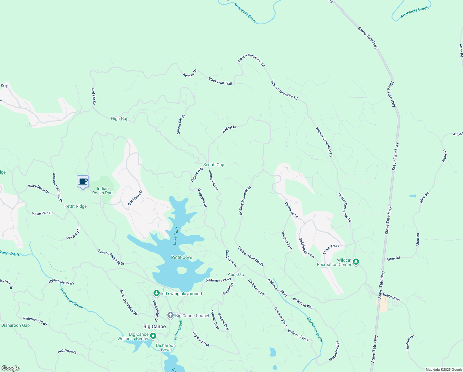 map of restaurants, bars, coffee shops, grocery stores, and more near 111 Wood Fern Knoll in Jasper