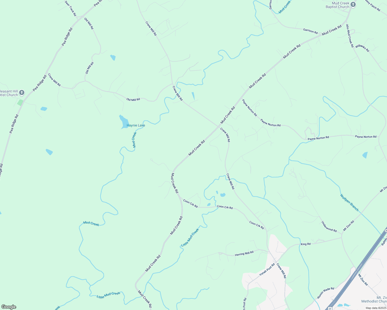 map of restaurants, bars, coffee shops, grocery stores, and more near 1006 Mud Creek Road in Alto