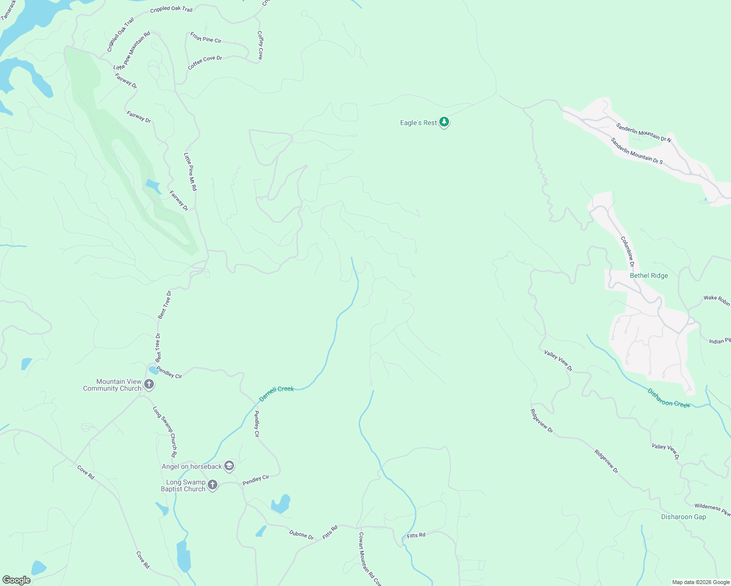 map of restaurants, bars, coffee shops, grocery stores, and more near 134 Oglethorpe Mountain Trail in Jasper