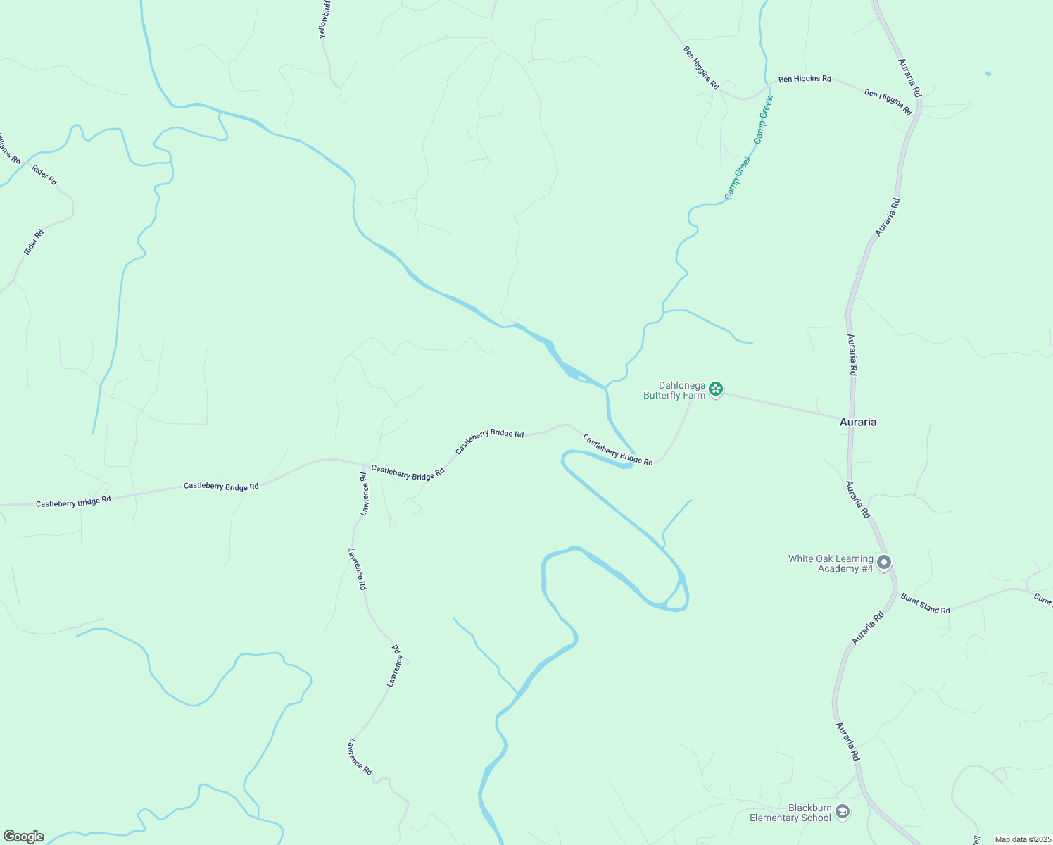 map of restaurants, bars, coffee shops, grocery stores, and more near 1360 Castleberry Bridge Road in Dawsonville